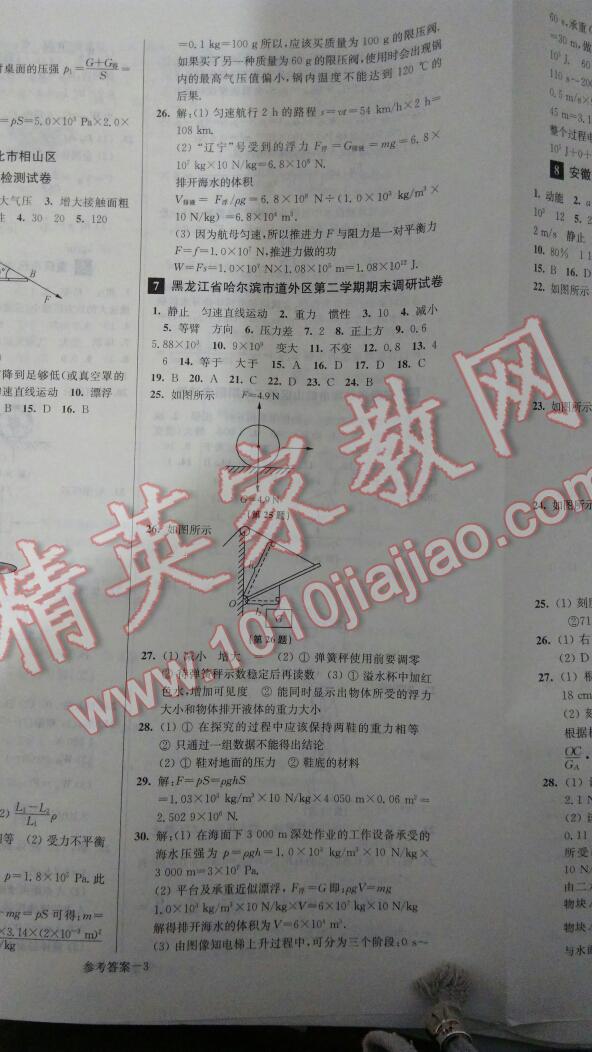 2016年名牌中學(xué)期末突破一卷通八年級(jí)物理下冊(cè)人教版 第15頁(yè)