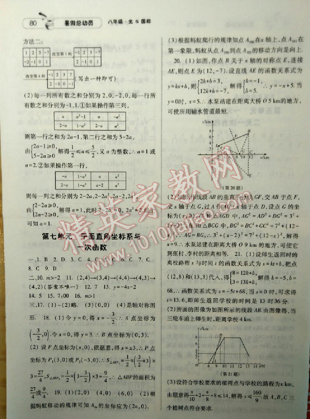 2016年暑假总动员八升九年级数学北师大版宁夏人民教育出版社 第9页