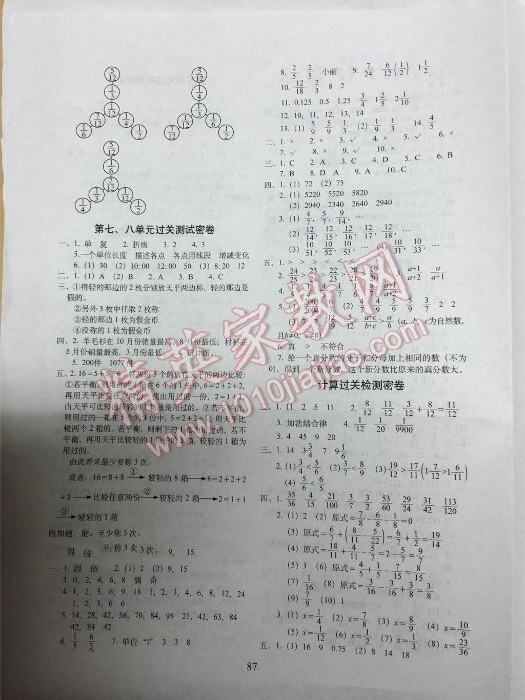 2016年期末冲刺100分五年级数学下册人教版 第13页