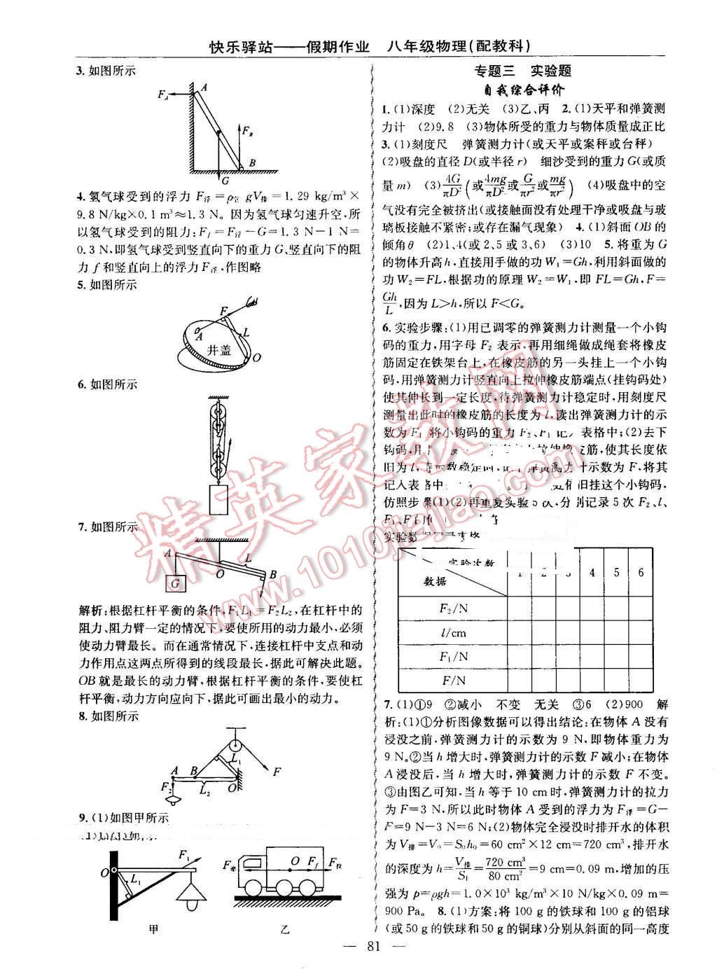 2016年期末暑假銜接快樂驛站假期作業(yè)八年級物理教科版 第5頁