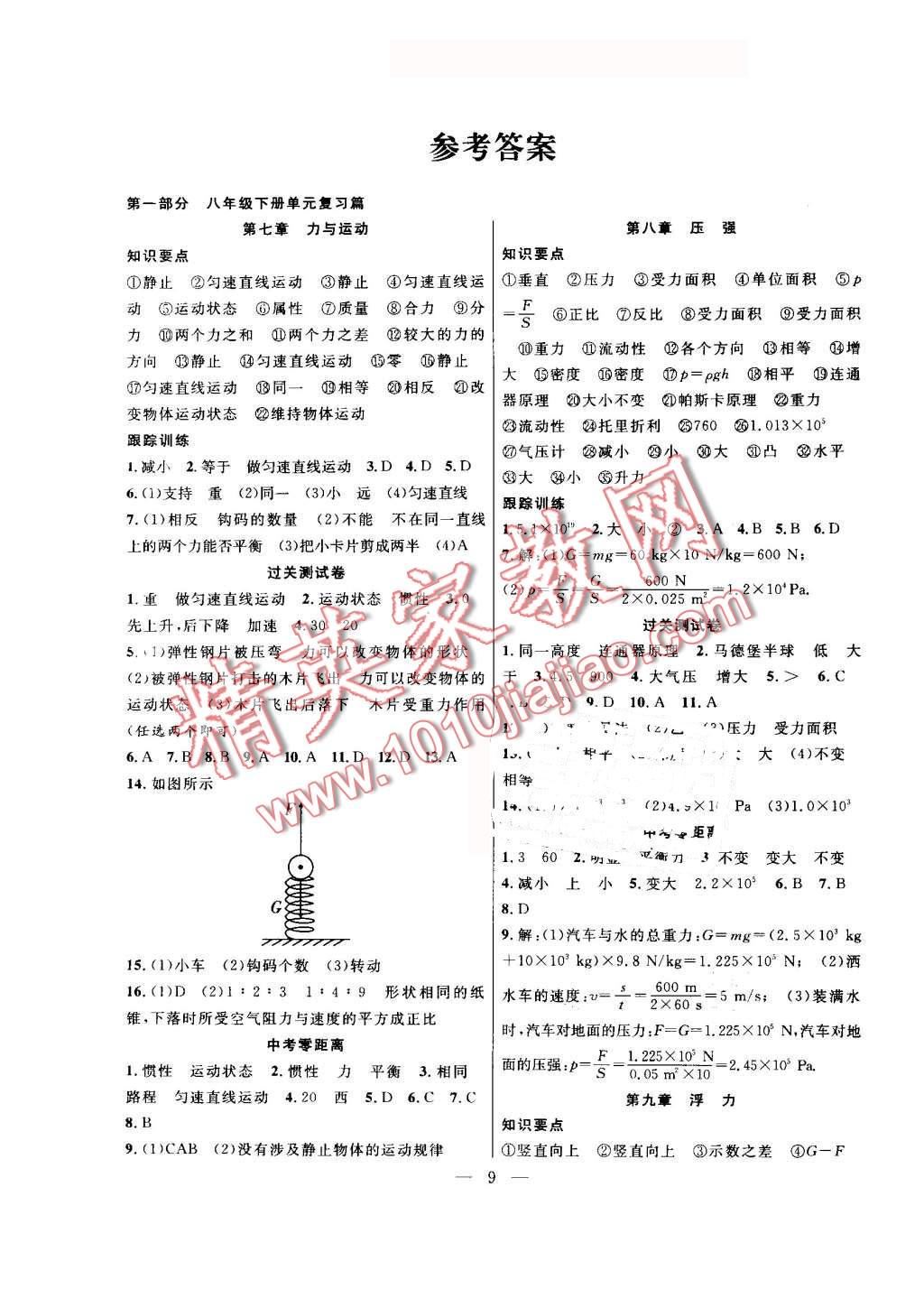 2016年暑假总动员八年级物理沪科版合肥工业大学出版社 第1页