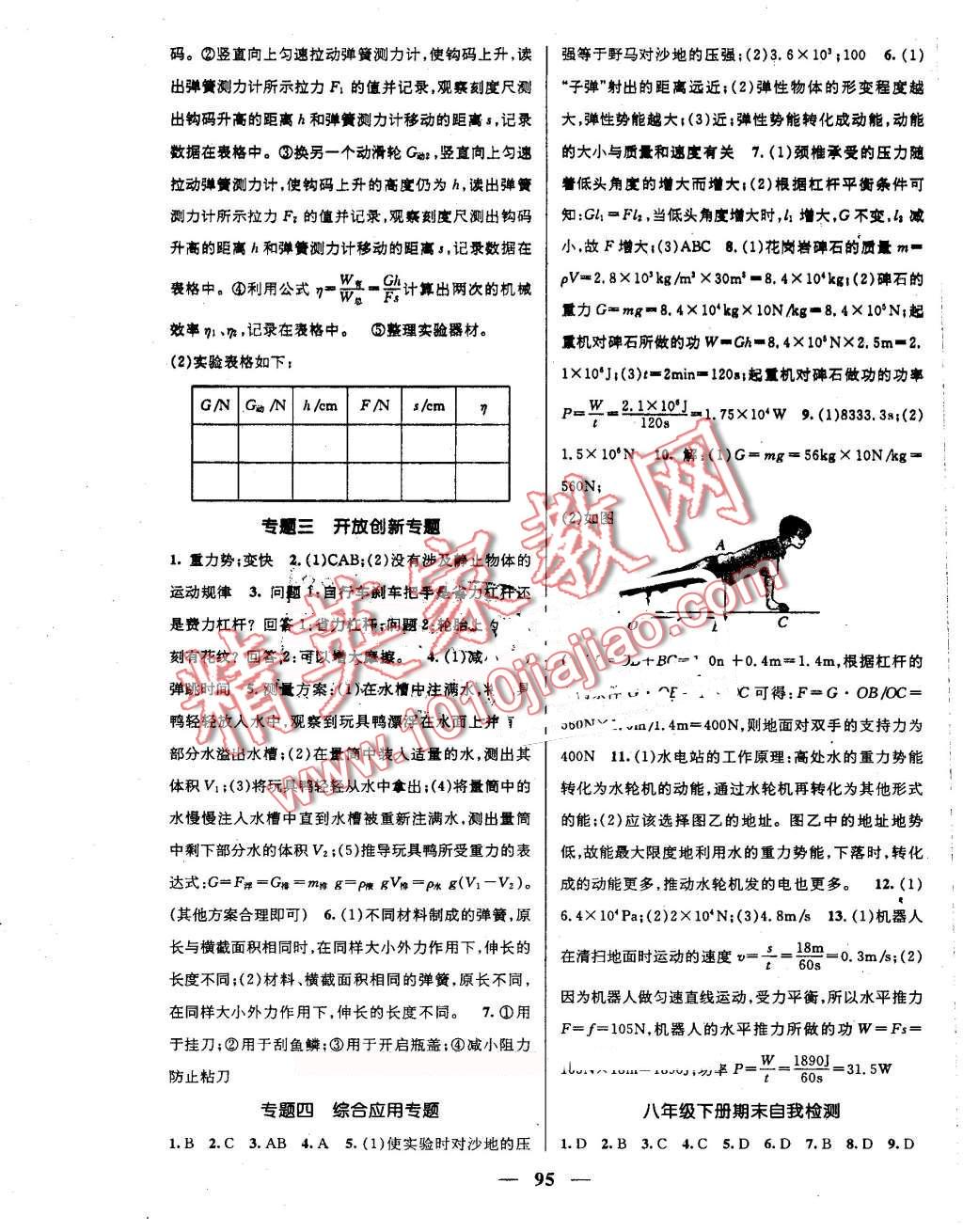 2016年鴻鵠志文化期末沖刺王暑假作業(yè)八年級物理人教版 第5頁