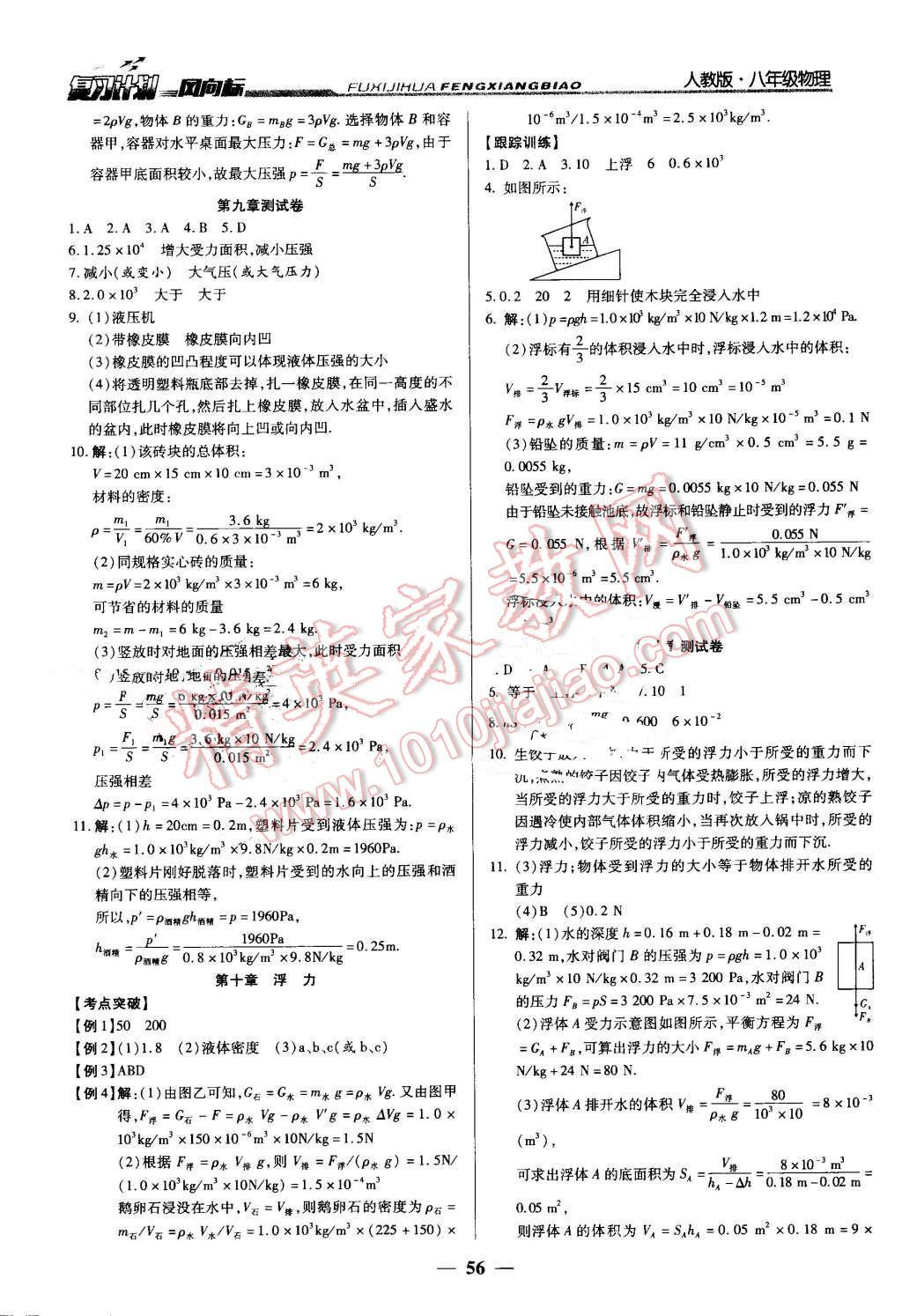 2016年復(fù)習(xí)計劃風(fēng)向標(biāo)暑八年級物理人教版 第2頁