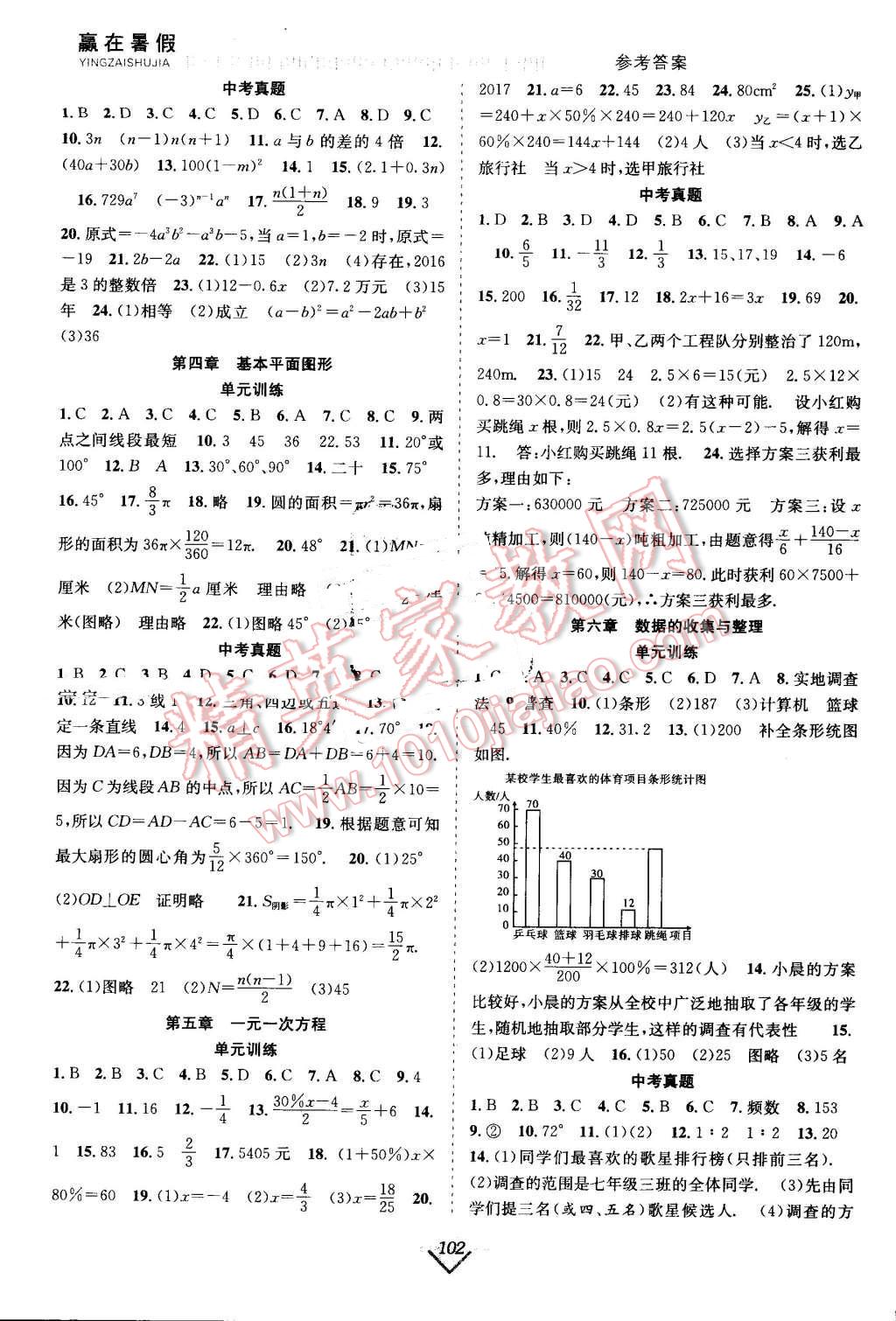 2016年赢在暑假抢分计划七年级数学北师大版 第2页