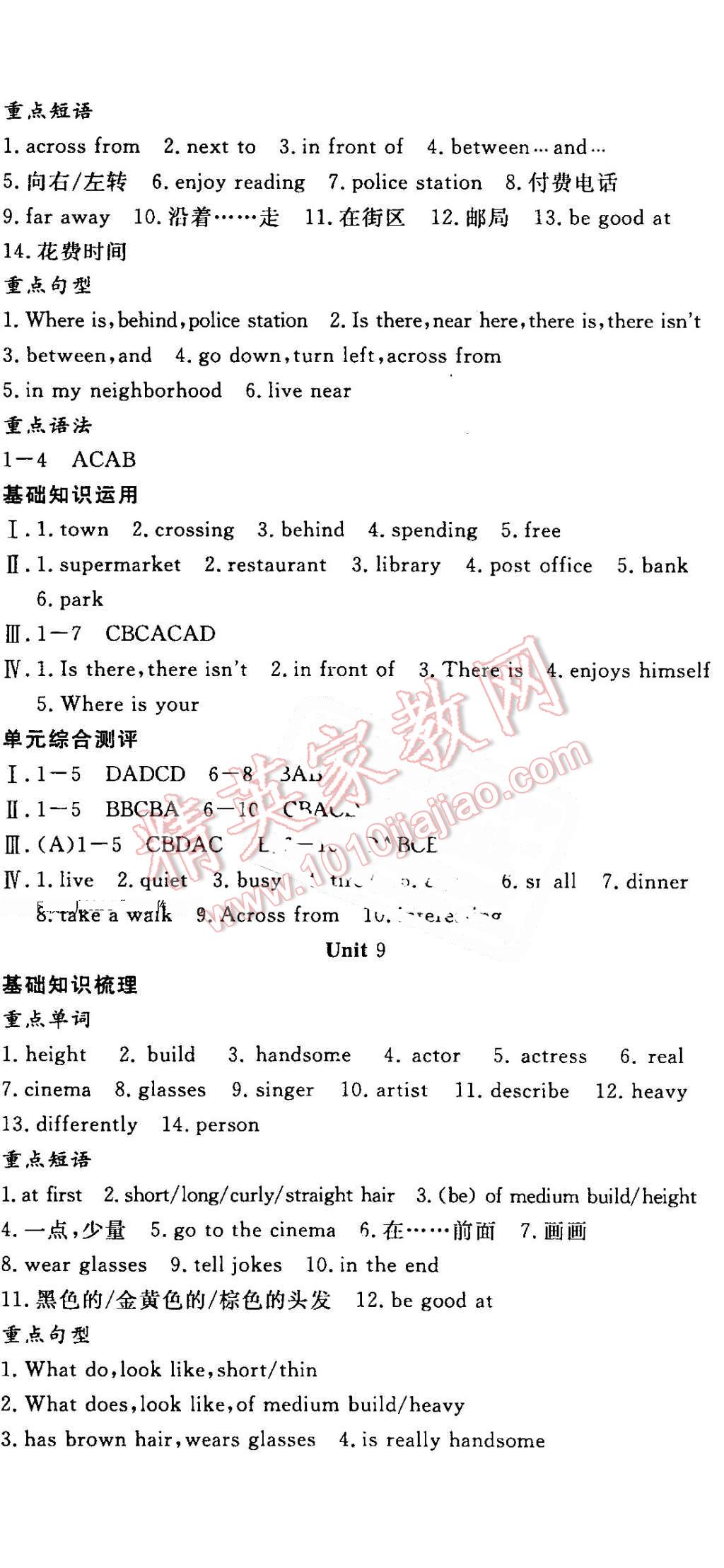 2016年时习之期末加暑假七年级英语人教版 参考答案第56页