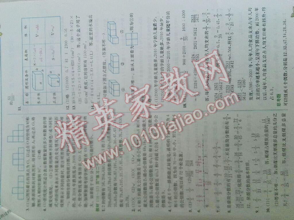 課本人教版五年級(jí)數(shù)學(xué)下冊(cè) 第15頁(yè)