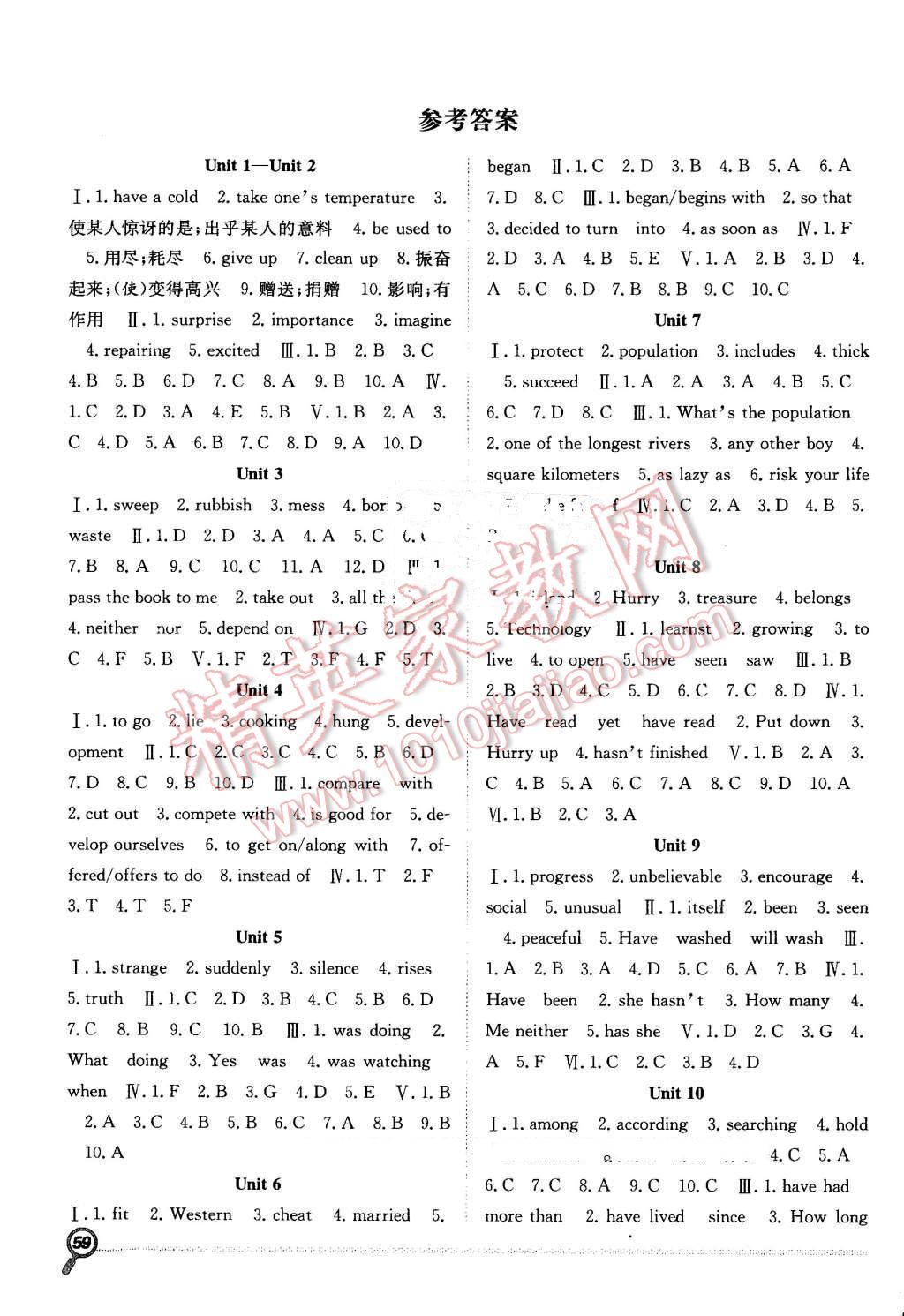 2016年贏在假期期末加暑假八年級(jí)英語(yǔ)人教版 參考答案第4頁(yè)