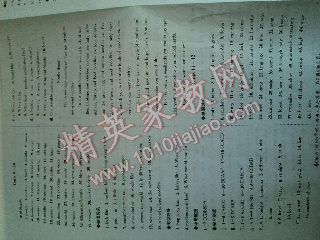 2016年新浪书业学年总复习给力100暑七年级英语人教版 第12页