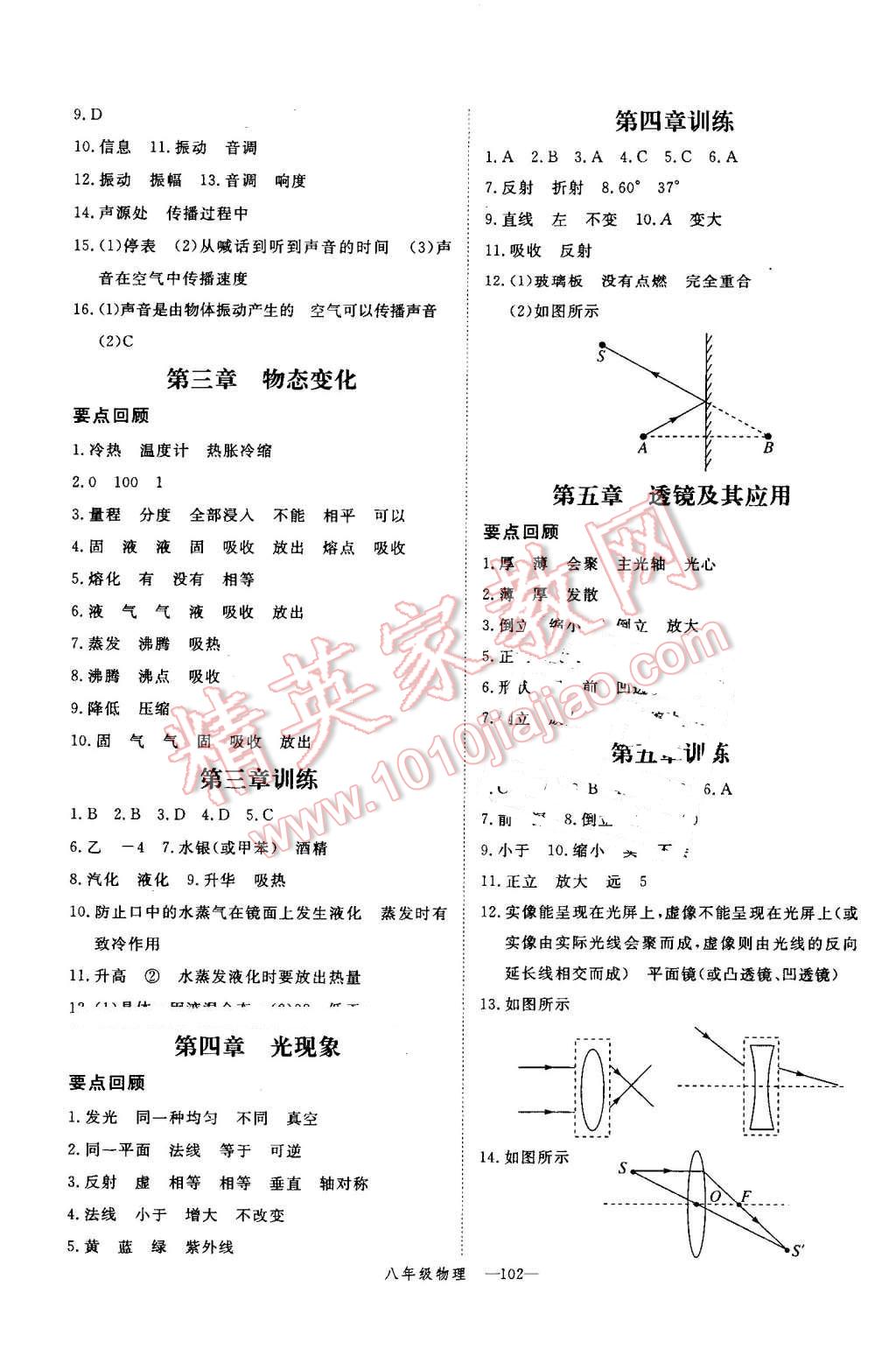 2016年時(shí)習(xí)之期末加暑假八年級(jí)物理人教版 參考答案第39頁(yè)