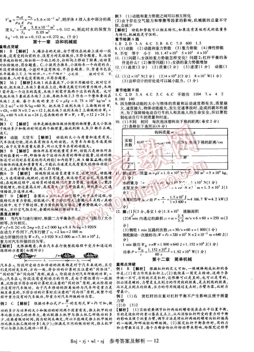 2016年金象教育U計劃學(xué)期系統(tǒng)復(fù)習(xí)暑假作業(yè)八年級物理人教版 第4頁