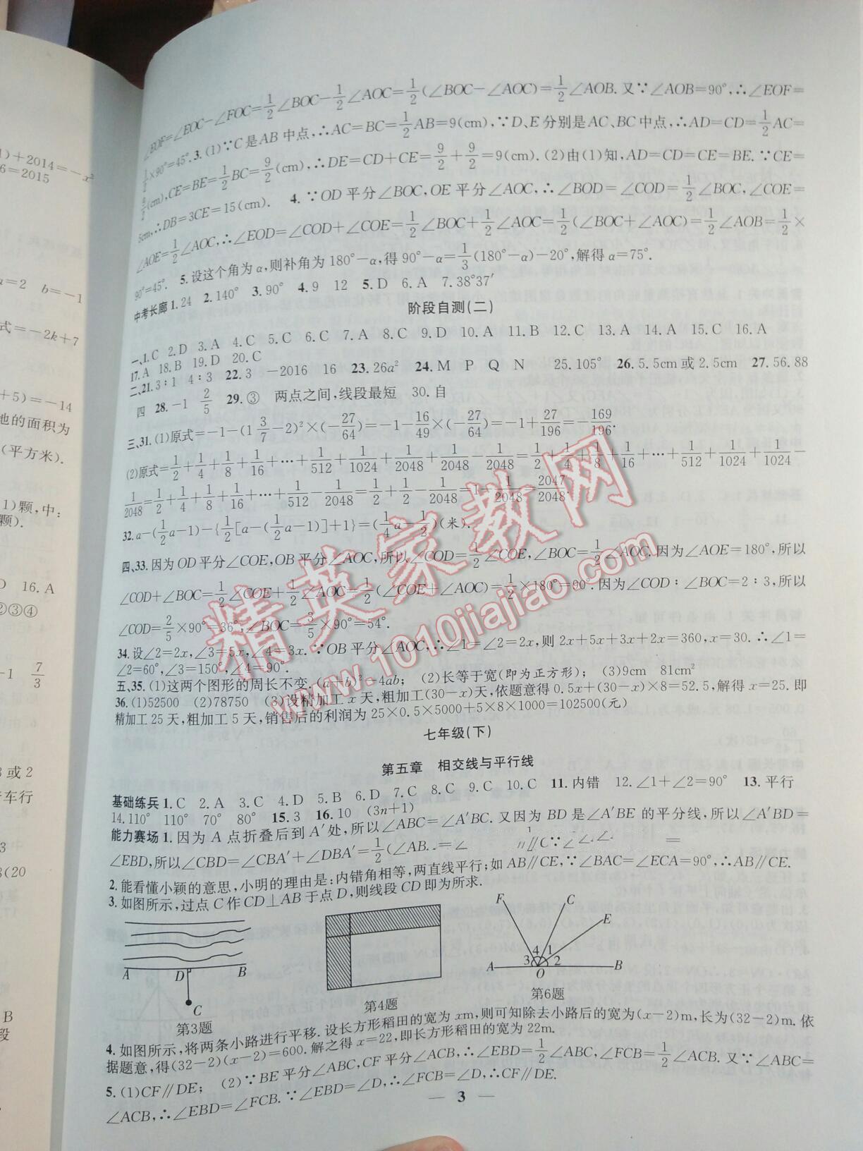 2016年新活力总动员暑七年级数学人教版 第11页