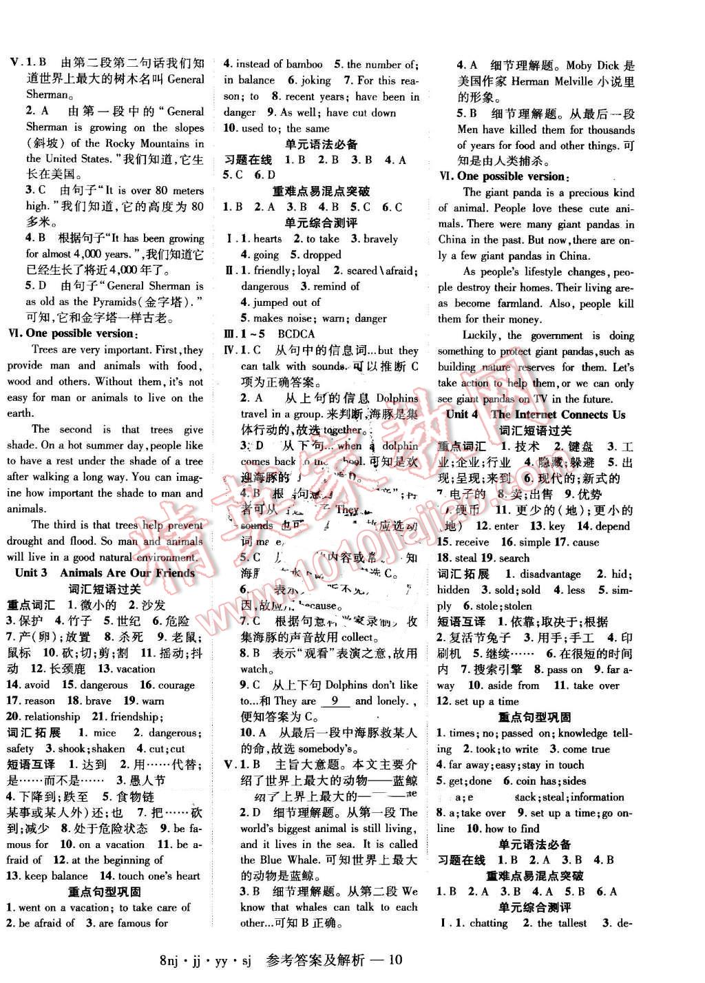 2016年金象教育U计划学期系统复习暑假作业八年级英语冀教版 第2页