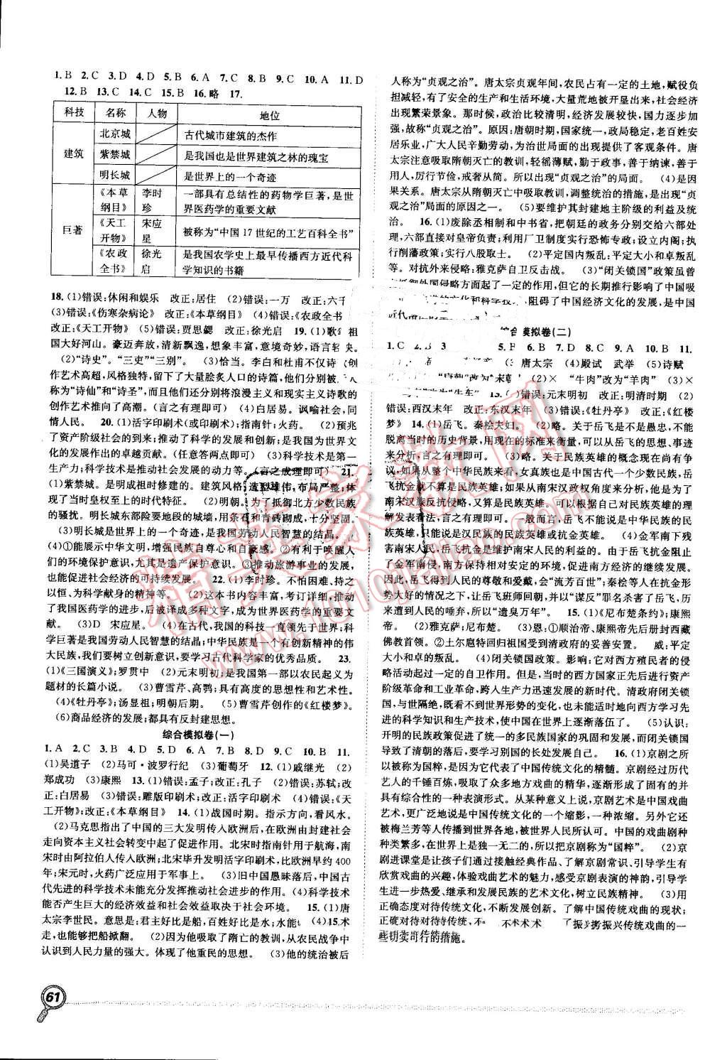 2016年赢在假期期末加暑假七年级历史人教版 第3页