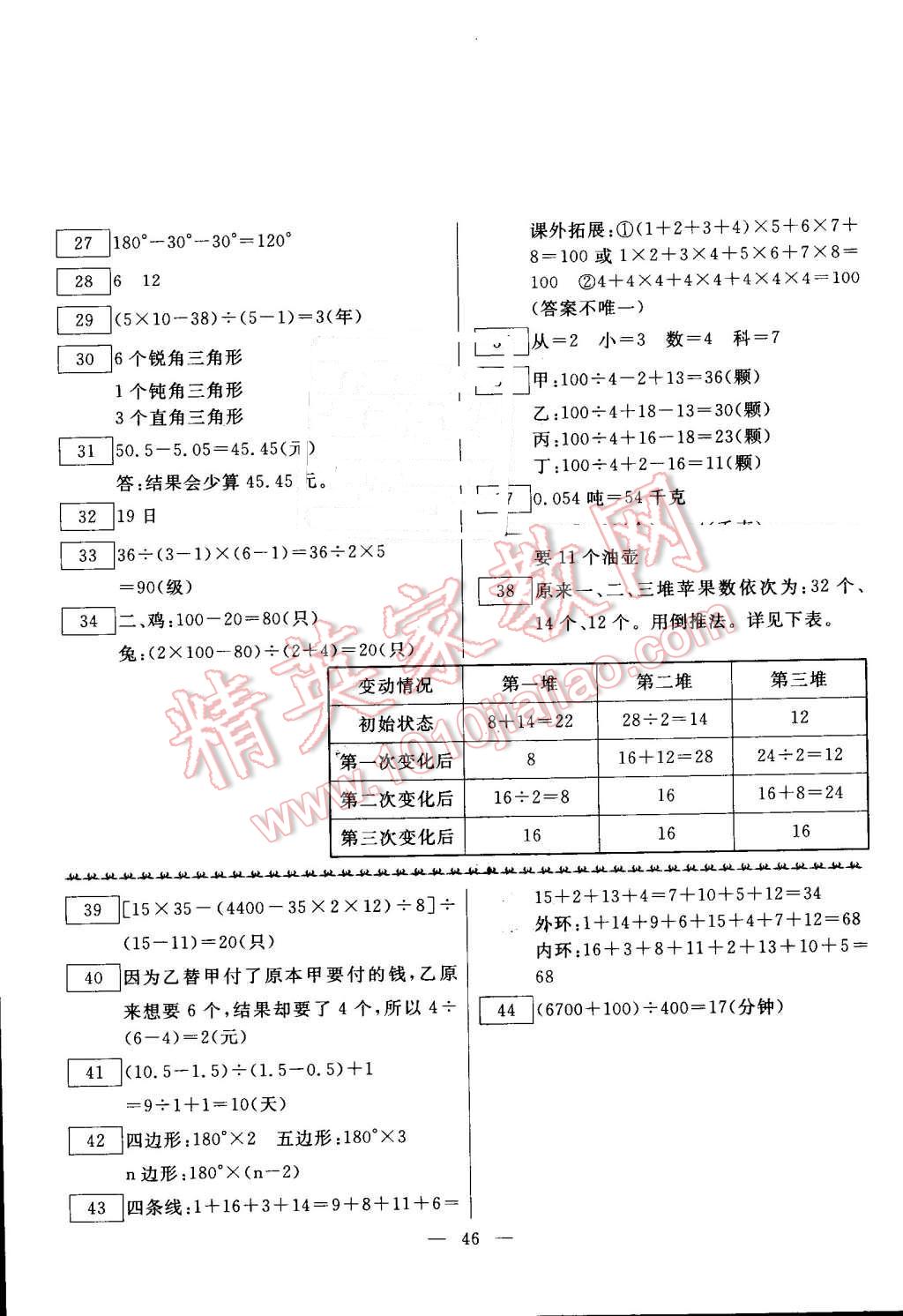 2016年一诺书业暑假作业快乐假期四年级数学人教版云南美术出版社 第2页