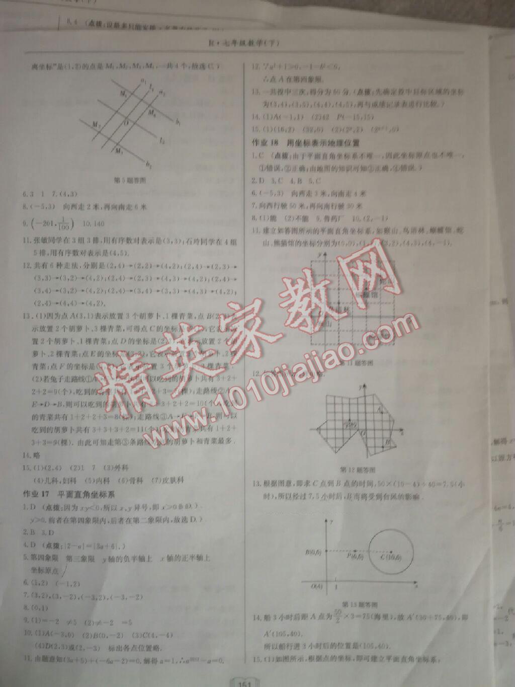 2016年启东中学作业本七年级数学下册人教版 第31页