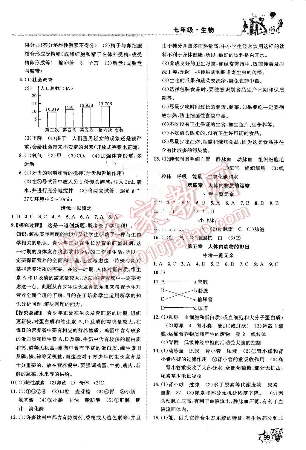 2016年新浪書(shū)業(yè)學(xué)年總復(fù)習(xí)給力100暑七年級(jí)生物人教版 第4頁(yè)