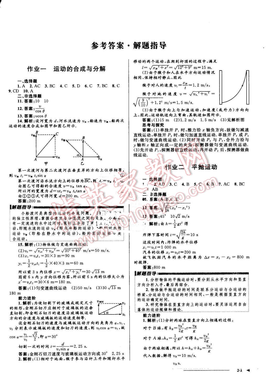 2016年志鴻優化系列叢書暑假作業高一物理 第1頁