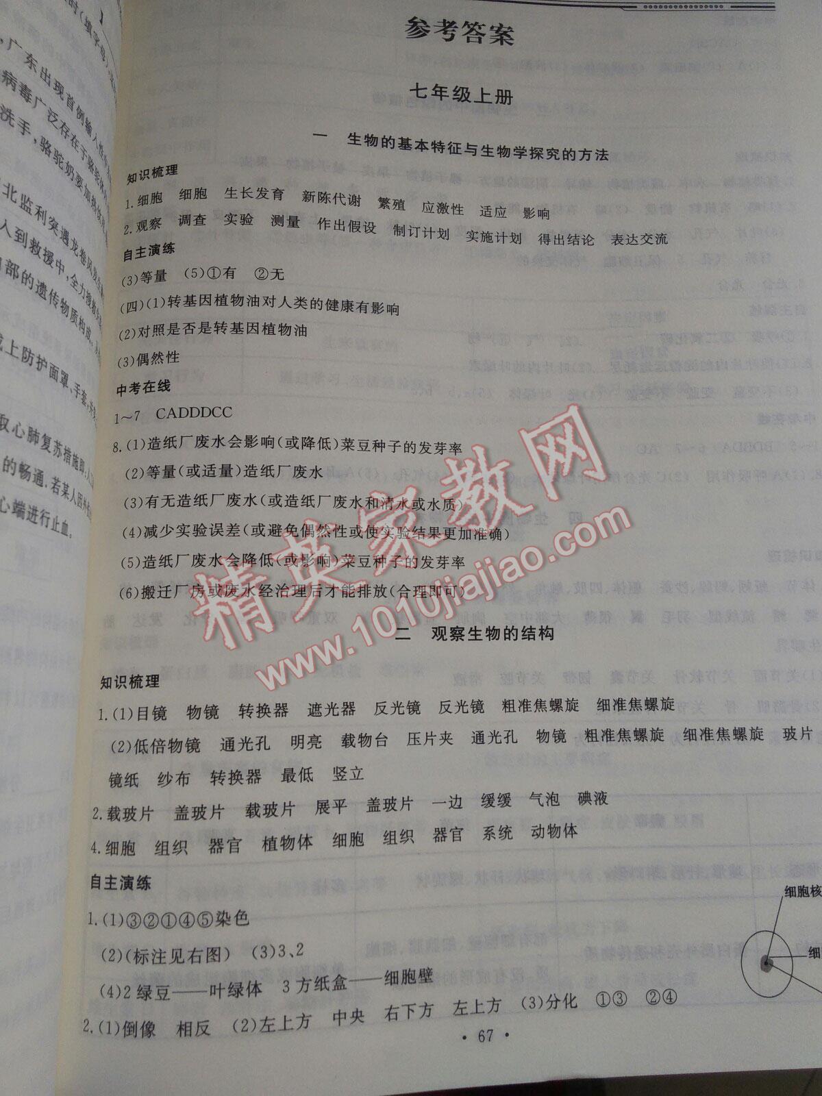 2016年文軒圖書假期生活指導(dǎo)暑七年級生物 第11頁