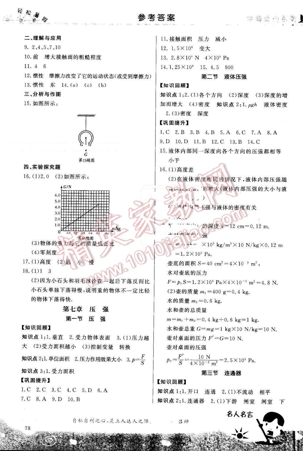 2016年轻松暑假复习加预习八年级升九年级物理 第2页