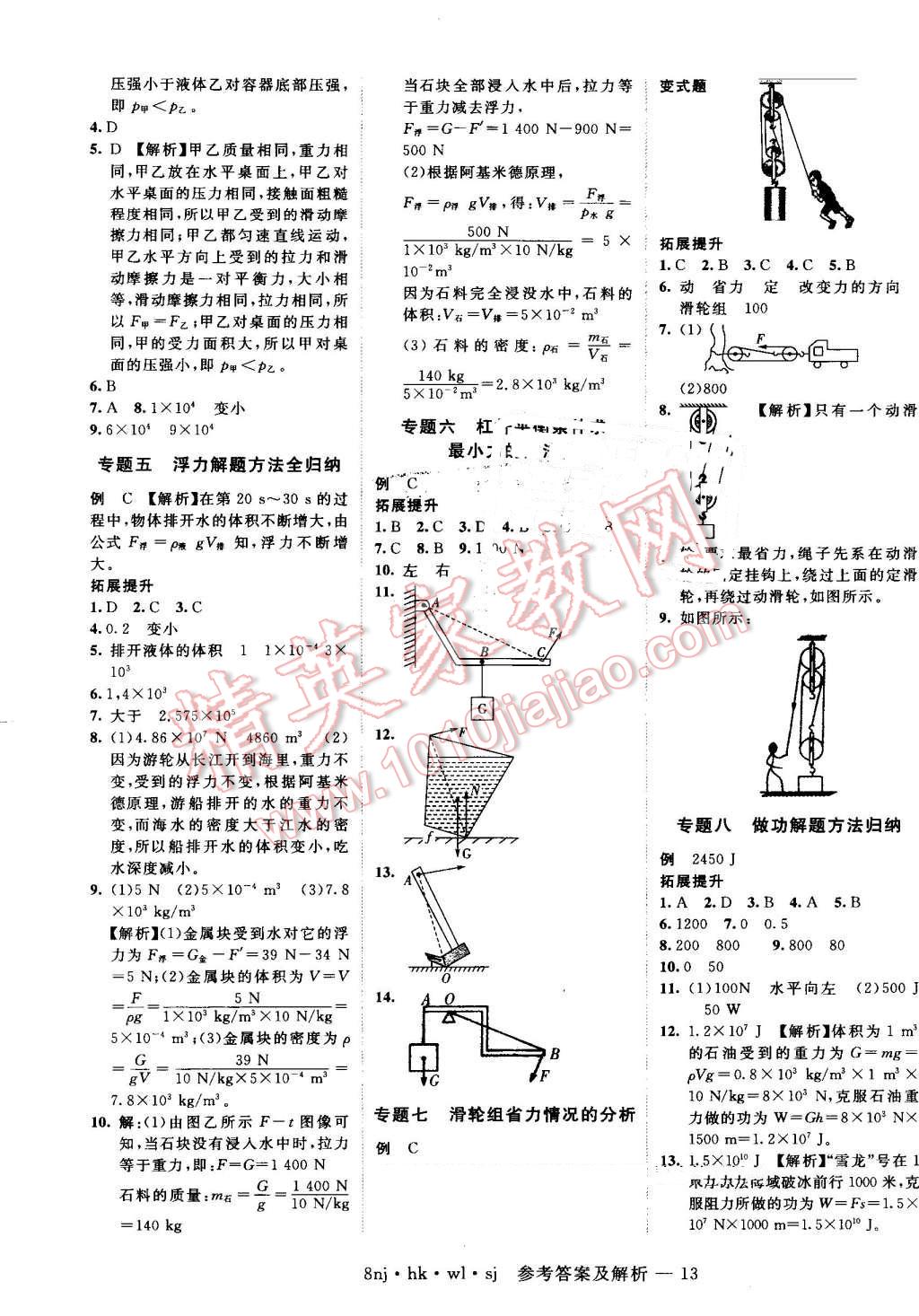 2016年金象教育U計(jì)劃學(xué)期系統(tǒng)復(fù)習(xí)暑假作業(yè)八年級(jí)物理滬科版 第5頁