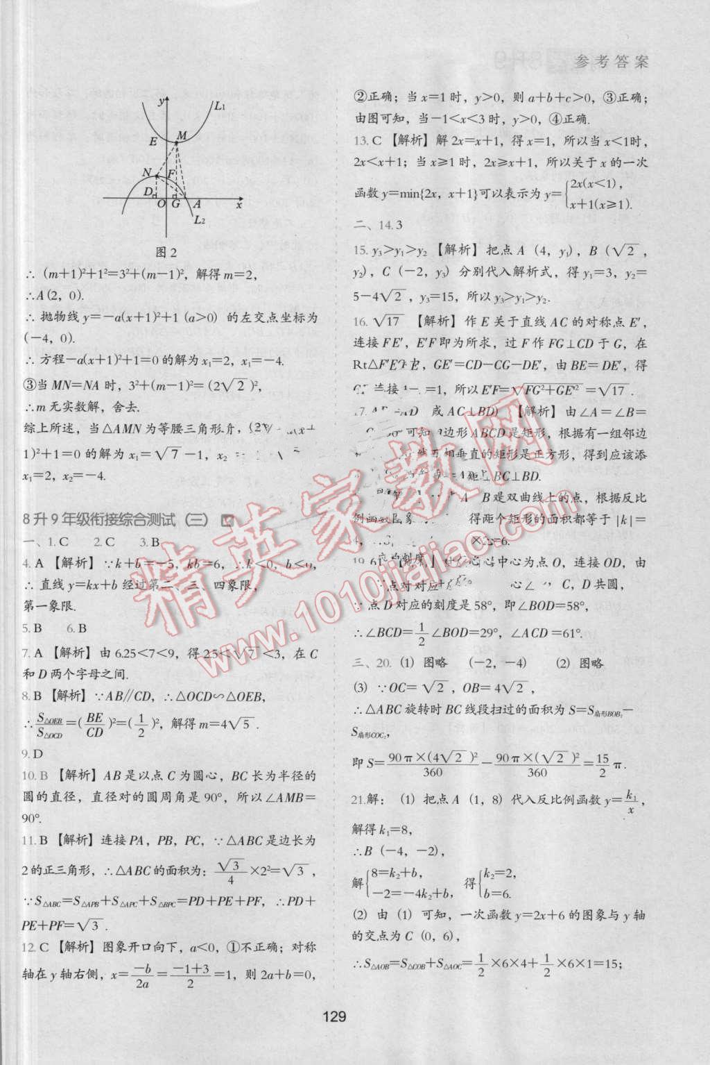 2016年鹰派教辅初中升年级衔接教材8升9年级数学 第28页