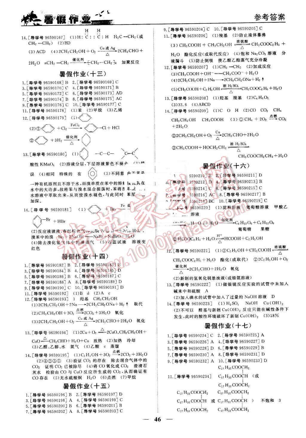 2016年優(yōu)化方案暑假作業(yè)歡樂共享快樂假期高一化學(xué) 第3頁