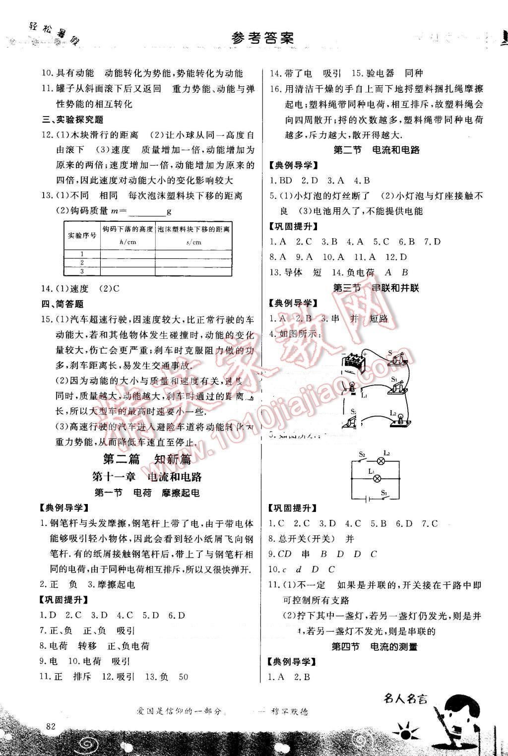 2016年轻松暑假复习加预习八年级升九年级物理 第6页