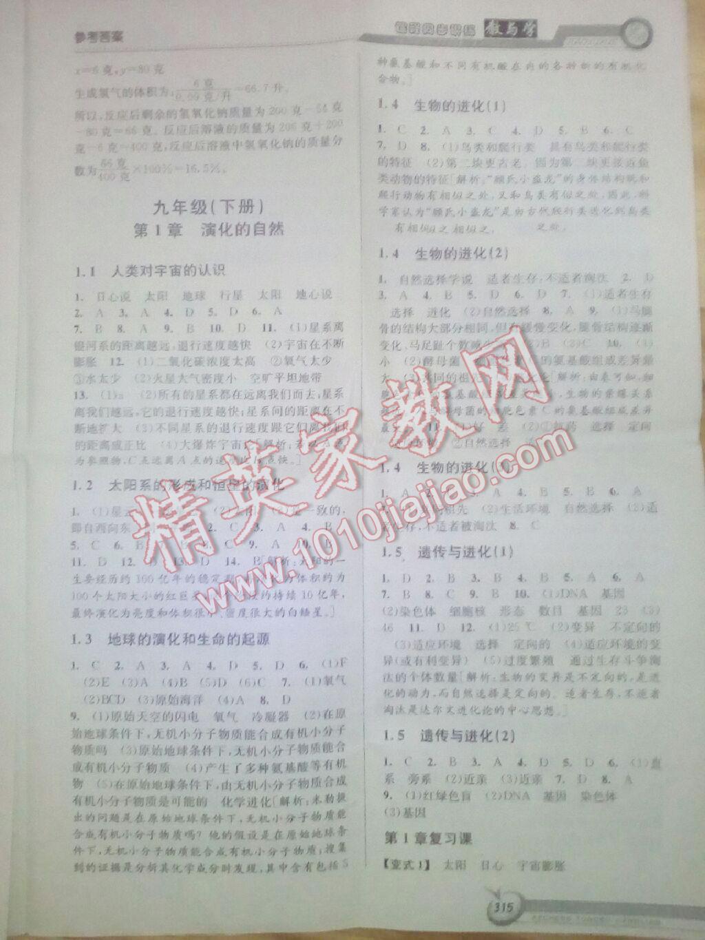 2016年教與學(xué)課程同步講練九年級科學(xué)全一冊浙教版 第41頁