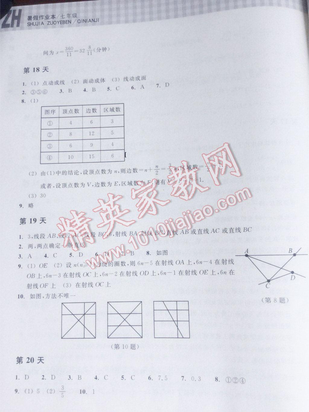 2015年暑假作业本七年级数学浙教版浙江教育出版社 第31页