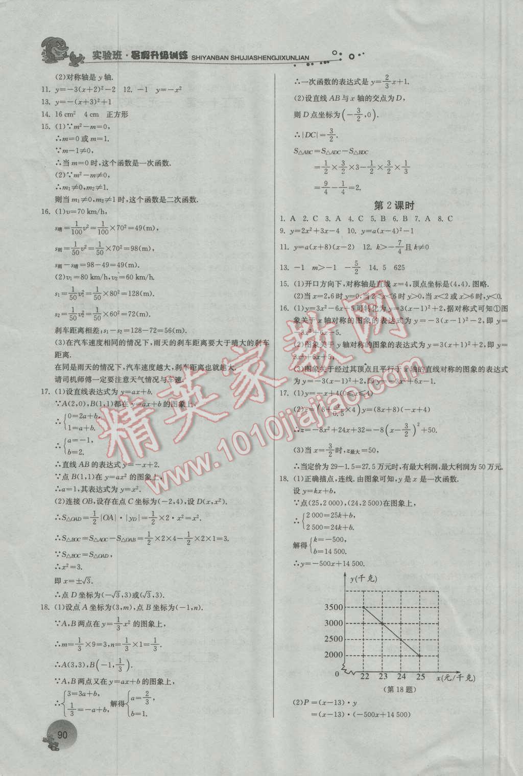 2016年实验班提优训练暑假衔接版八升九年级数学人教版 第16页