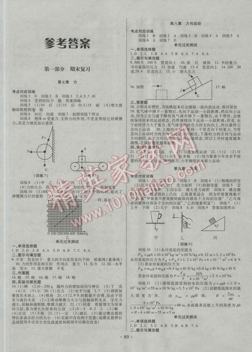 2016年阳光假期年度总复习暑八年级物理教科版 第1页