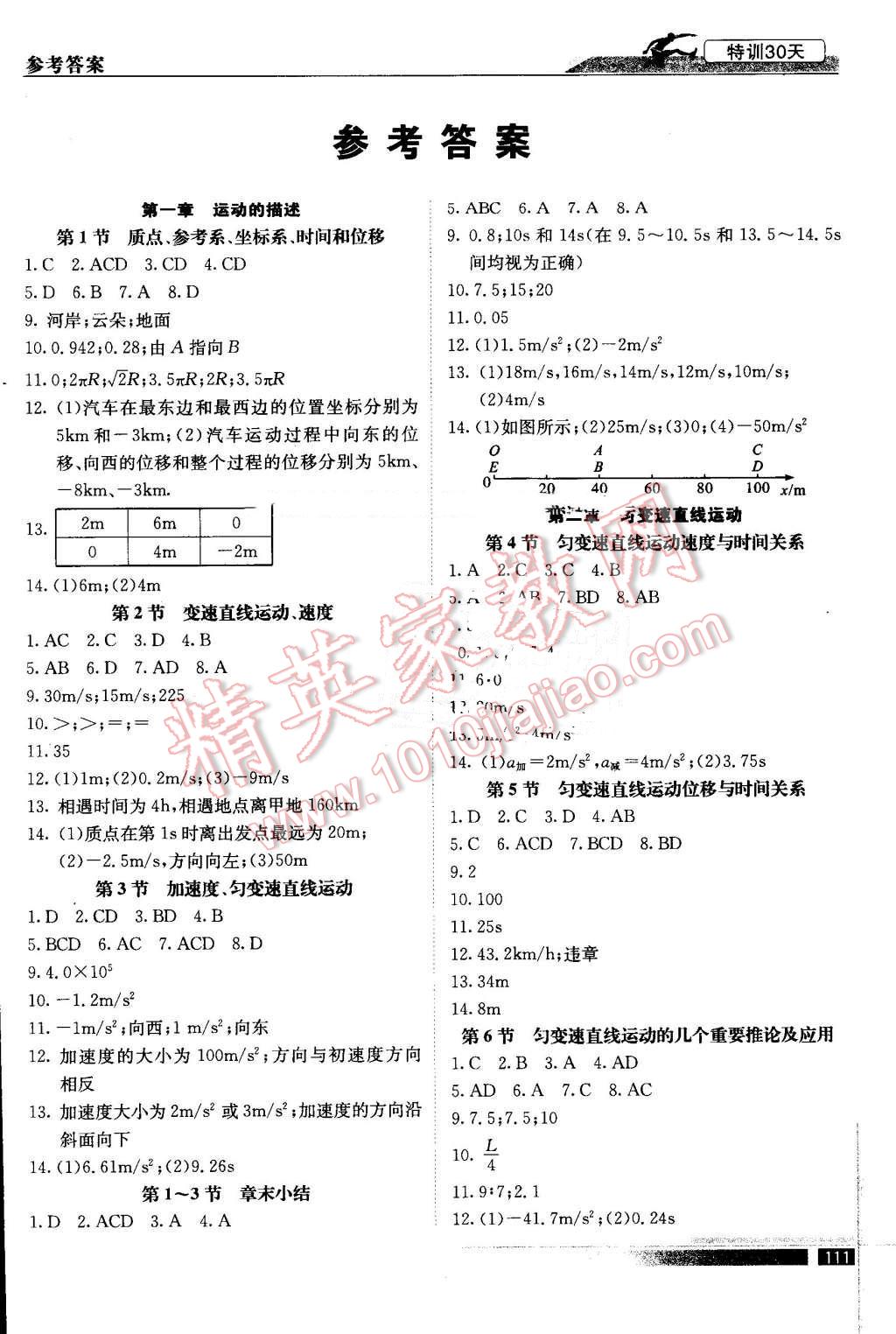 2016年初升高特训30天衔接教材物理 第1页