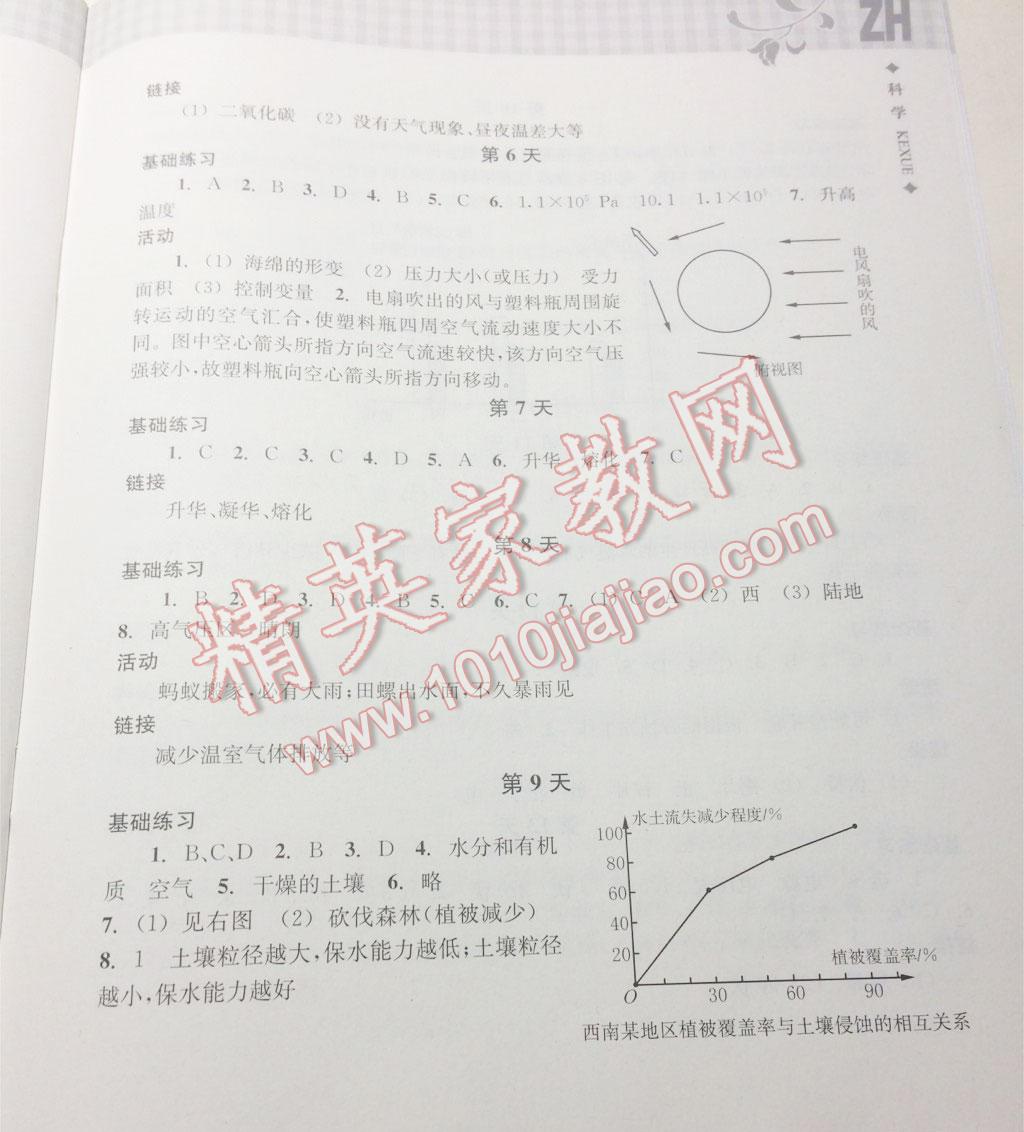 2016年暑假作业本八年级科学浙教版浙江教育出版社 第9页