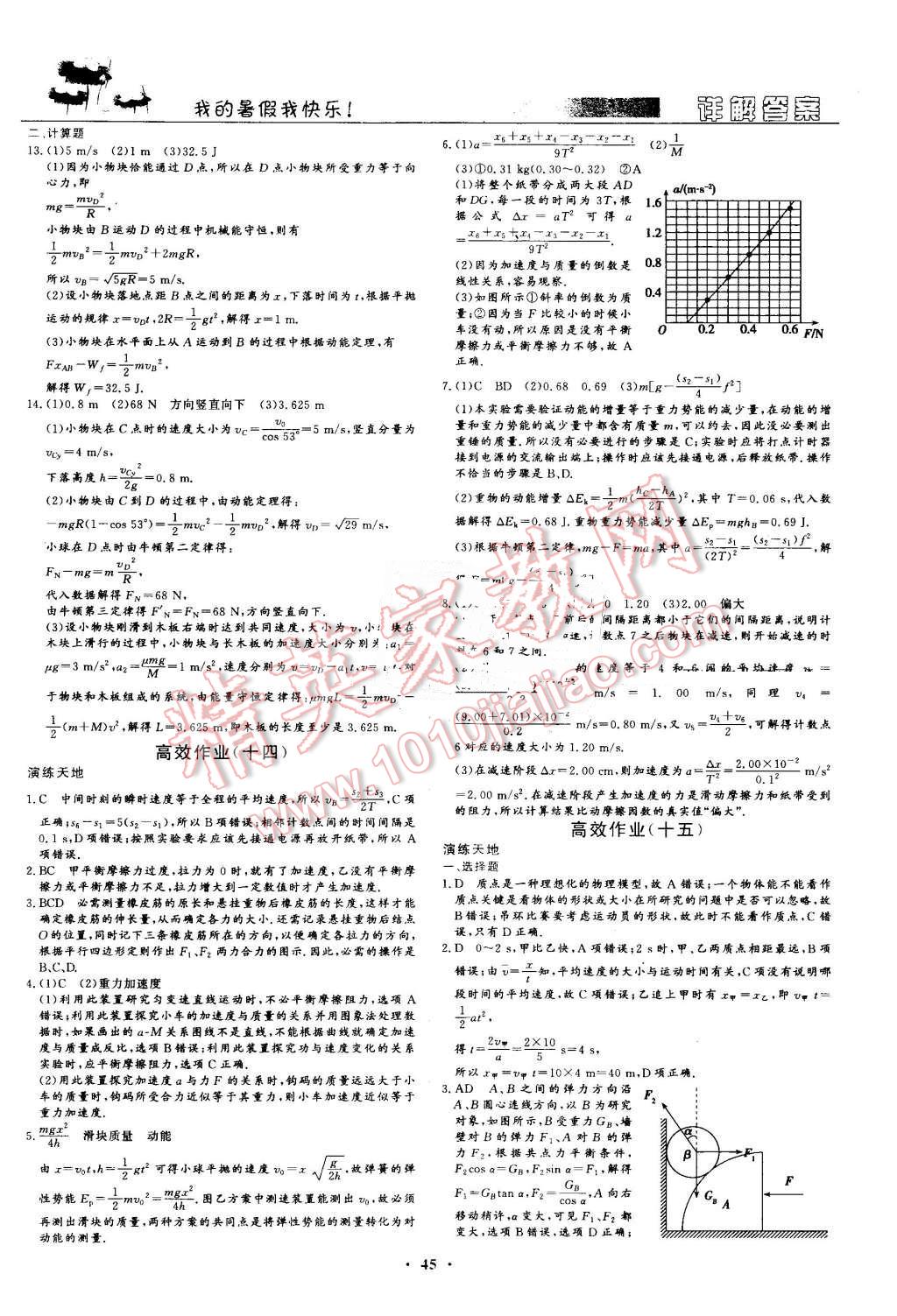 2016年暑假高效作業(yè)高一物理 第11頁