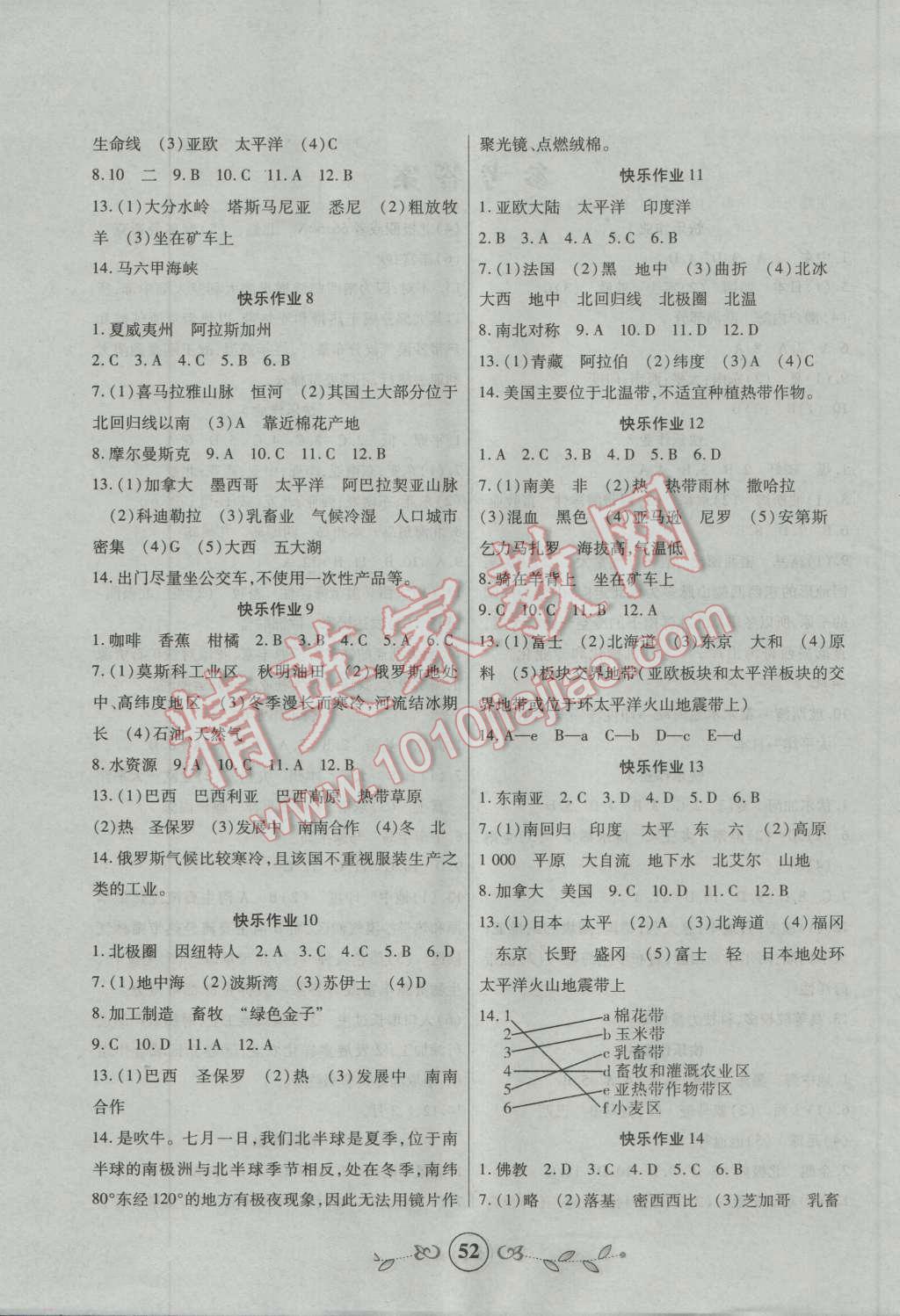 2016年書香天博暑假作業(yè)七年級地理西安出版社 第2頁