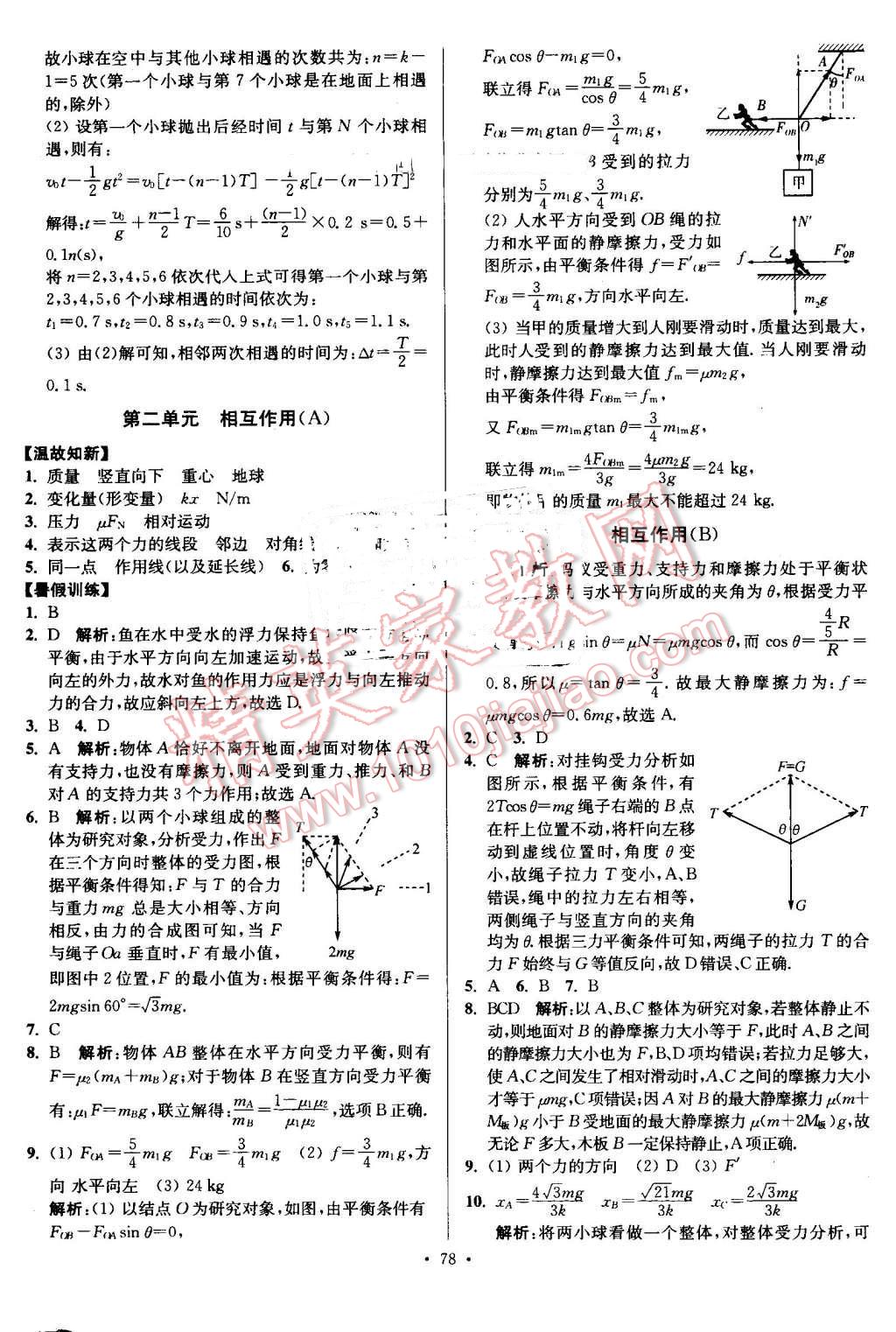 2016年南方凤凰台假期之友暑假作业高二年级物理 第2页