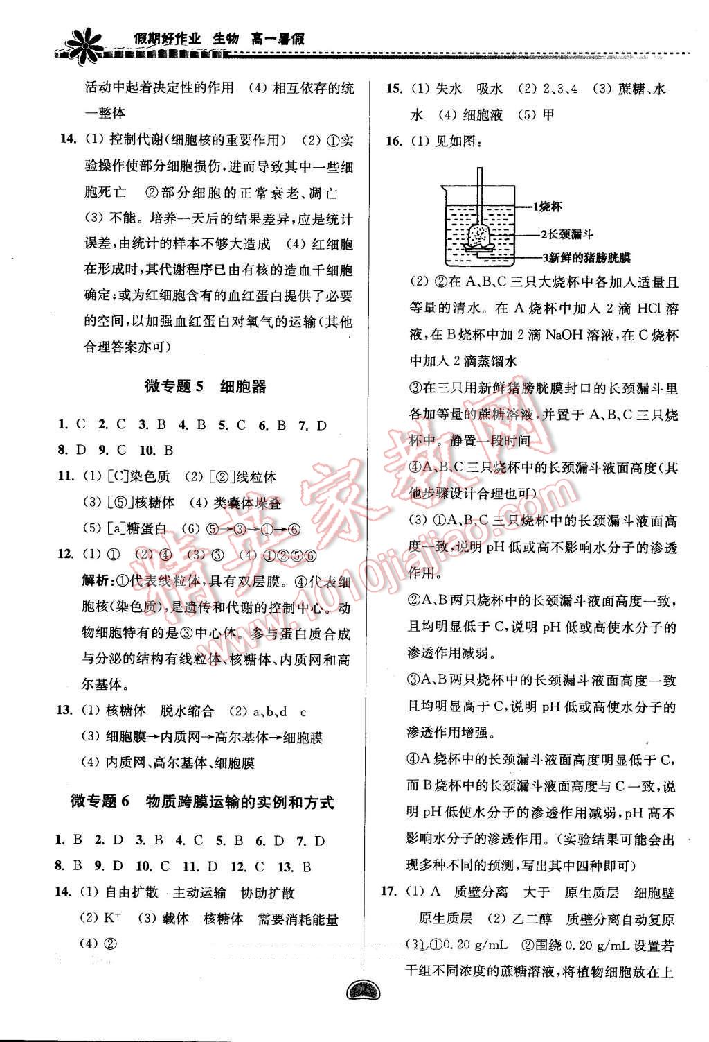 2016年假期好作业暨期末复习暑假高一生物 第2页