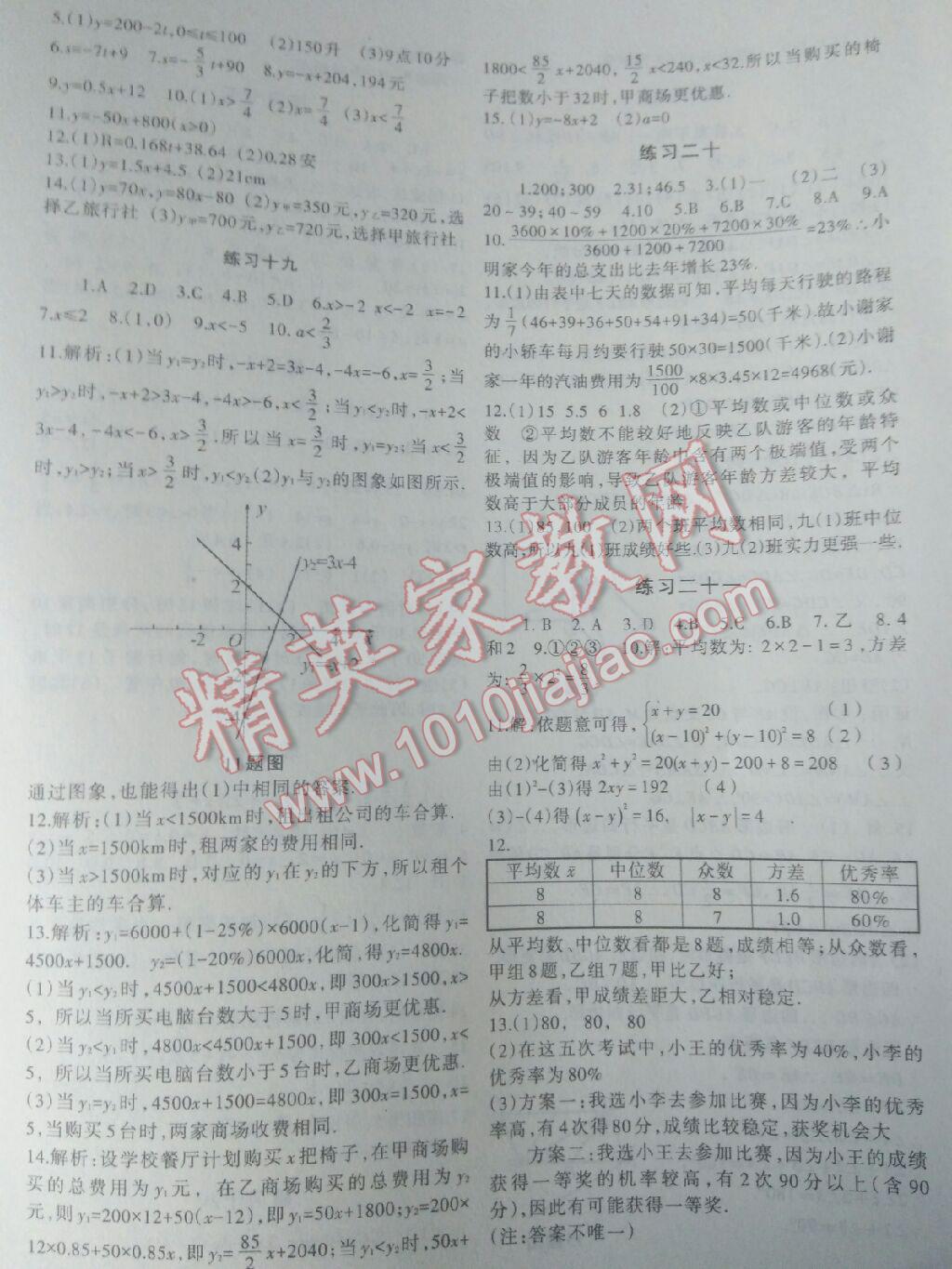 2015年暑假作业八年级数学人教版兰州大学出版社 第11页