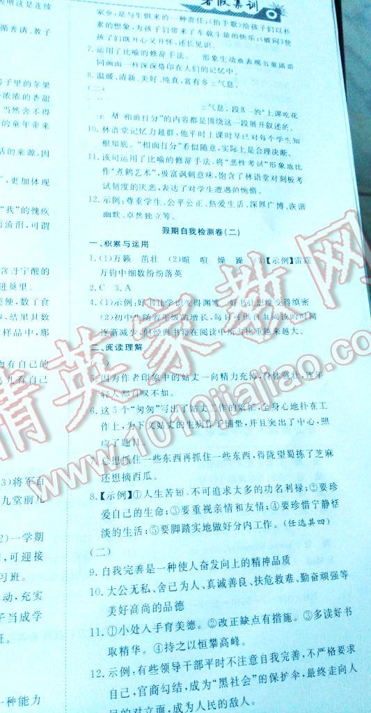 2015年暑假集训七年级语文人教版合肥工业大学出版社 第28页