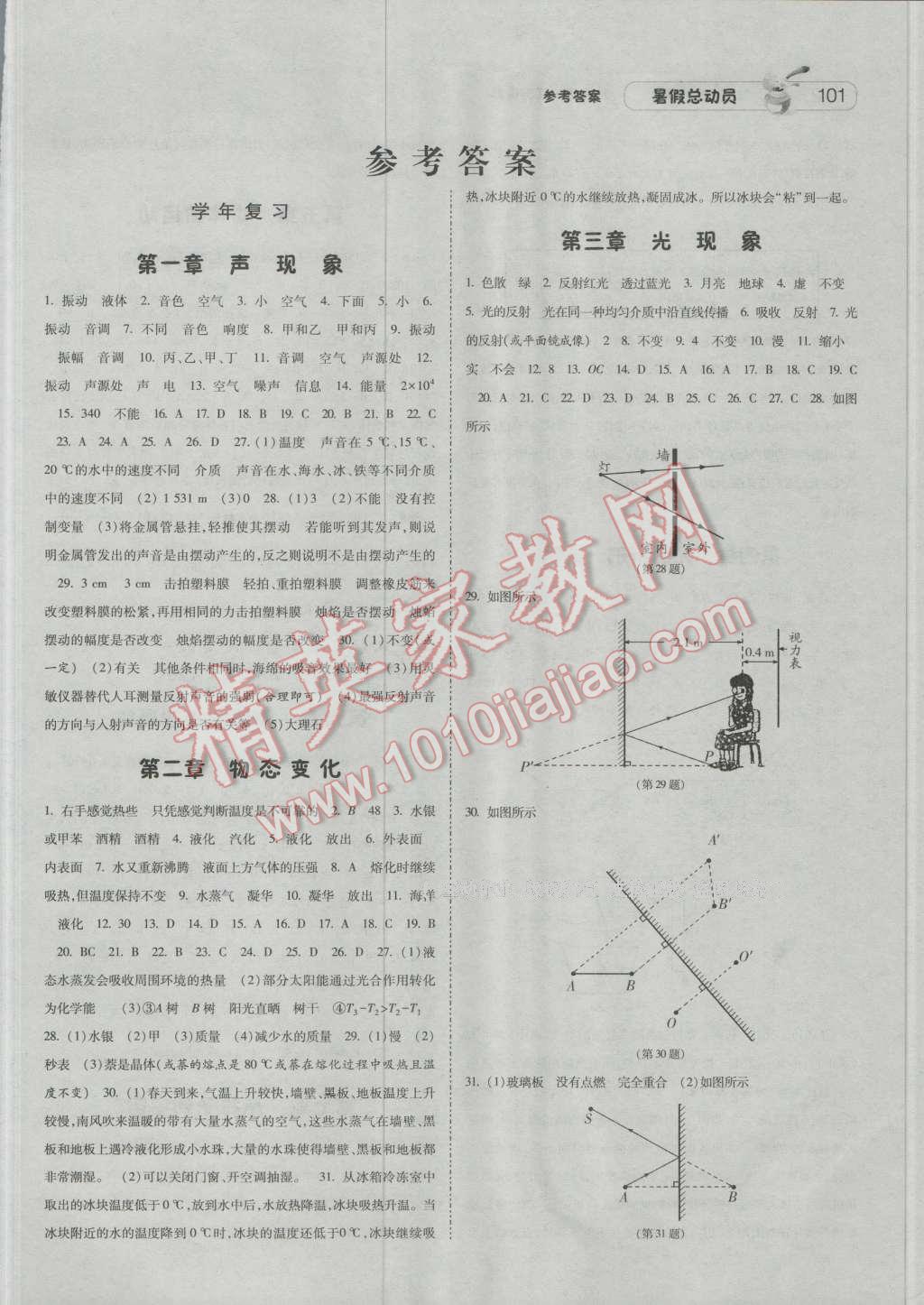 2016年暑假總動(dòng)員8年級升9年級物理江蘇版寧夏人民教育出版社 第1頁