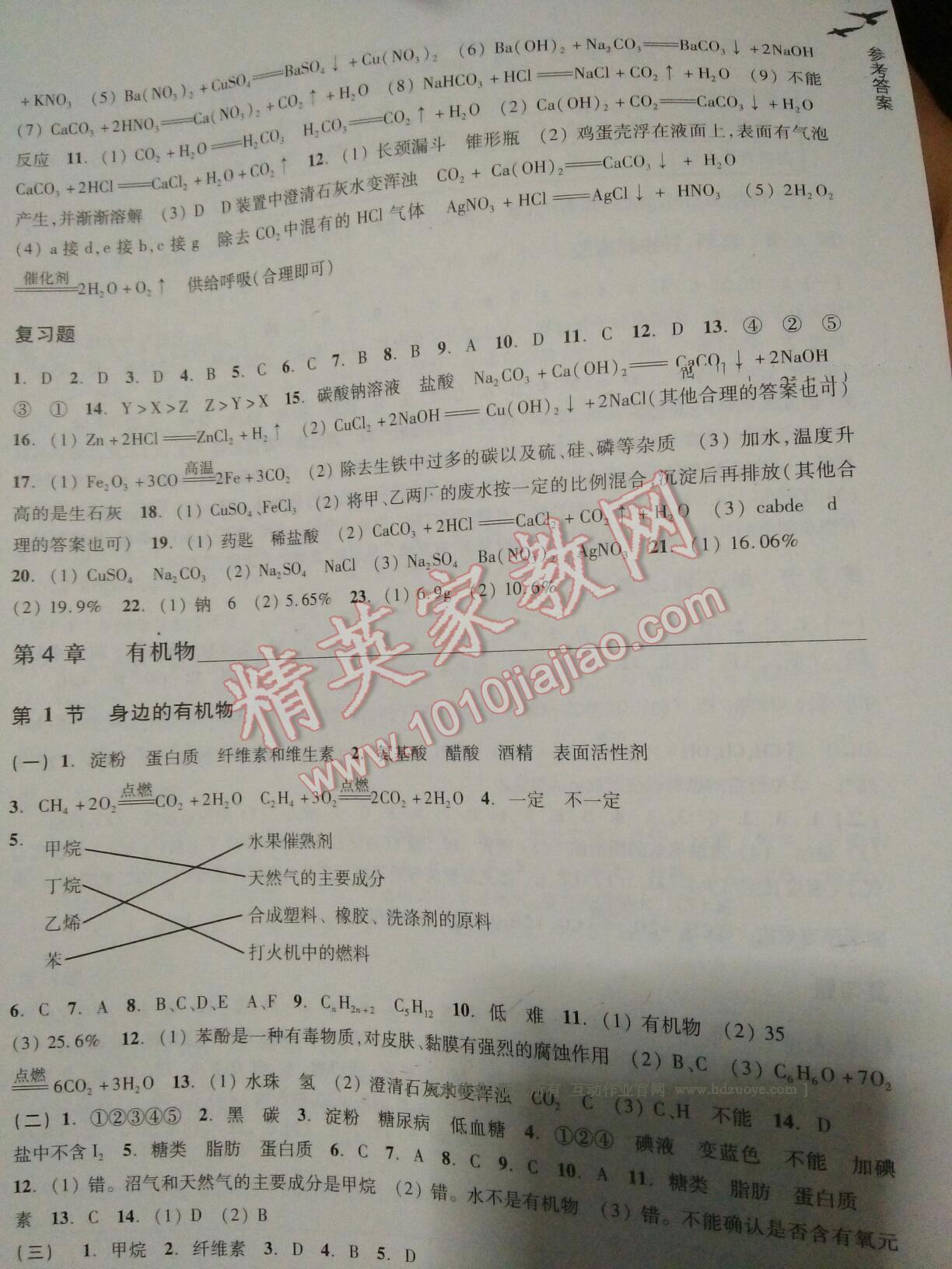 2016年作業(yè)本九年級科學(xué)上冊華師大版浙江教育出版社 第5頁