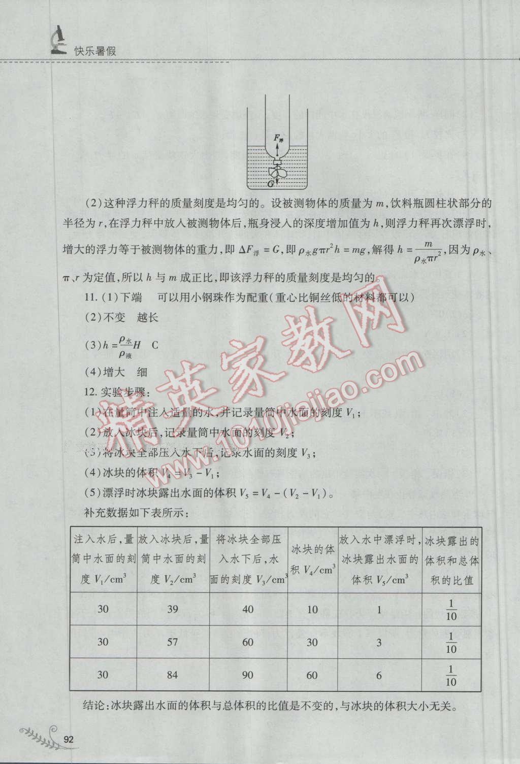 2016年快樂暑假八年級物理人教版山西教育出版社 第8頁