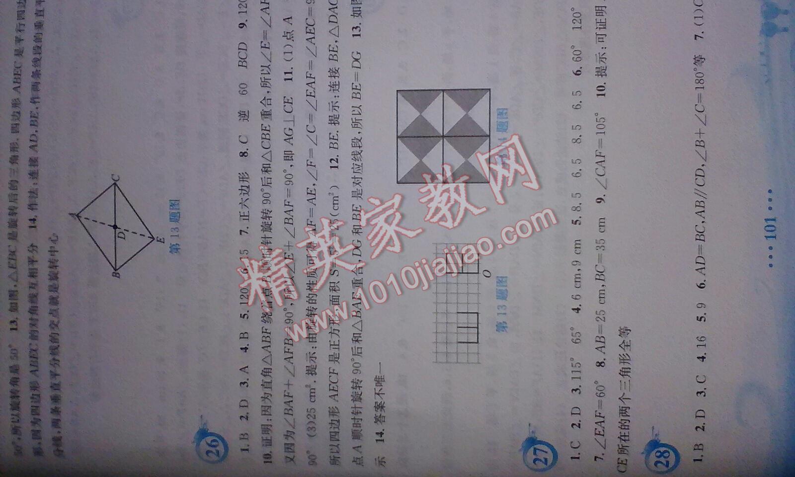 2016年暑假作业八年级数学北师大版安徽教育出版社 第15页