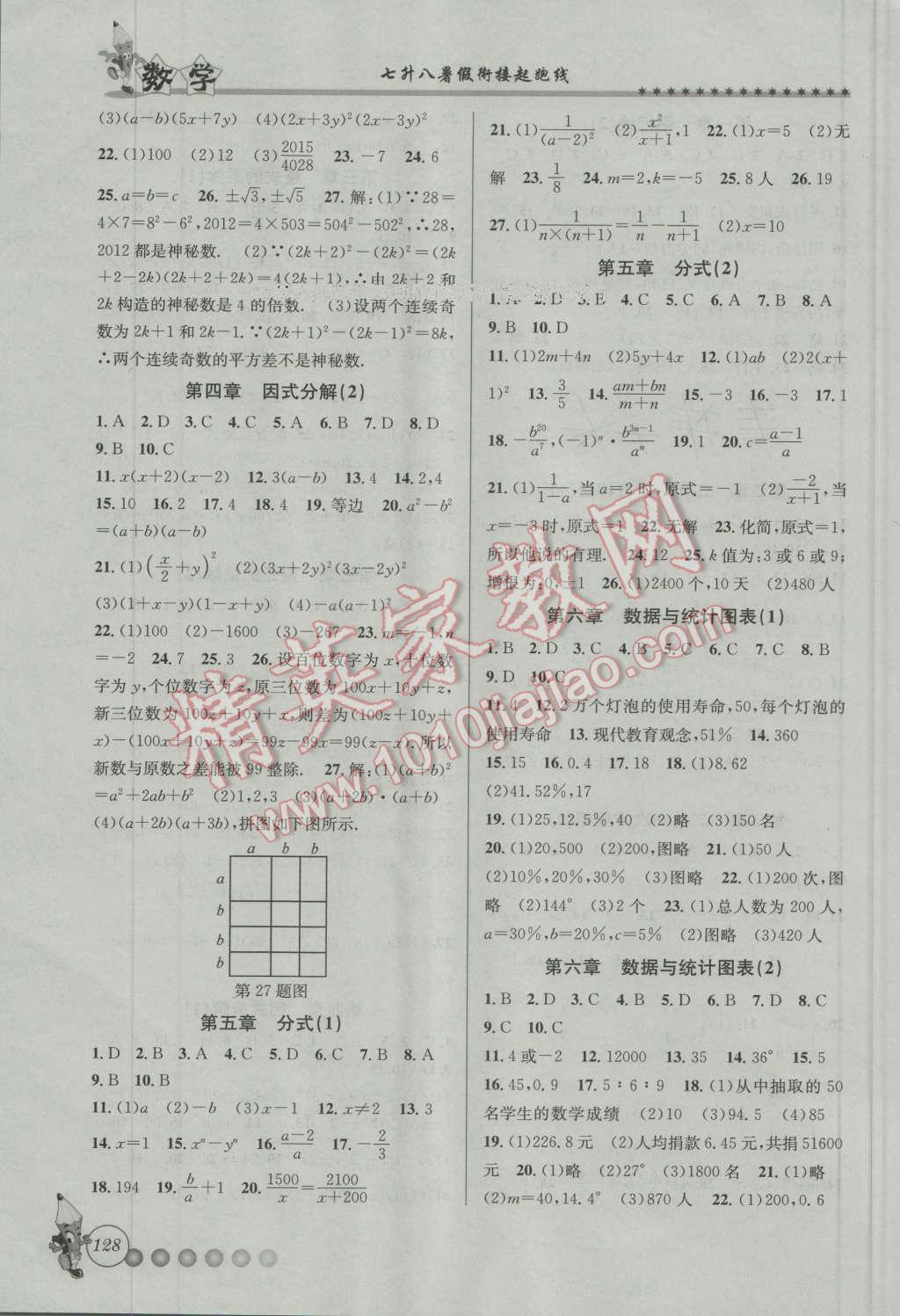 2016年暑假衔接起跑线七升八数学浙教版 第4页