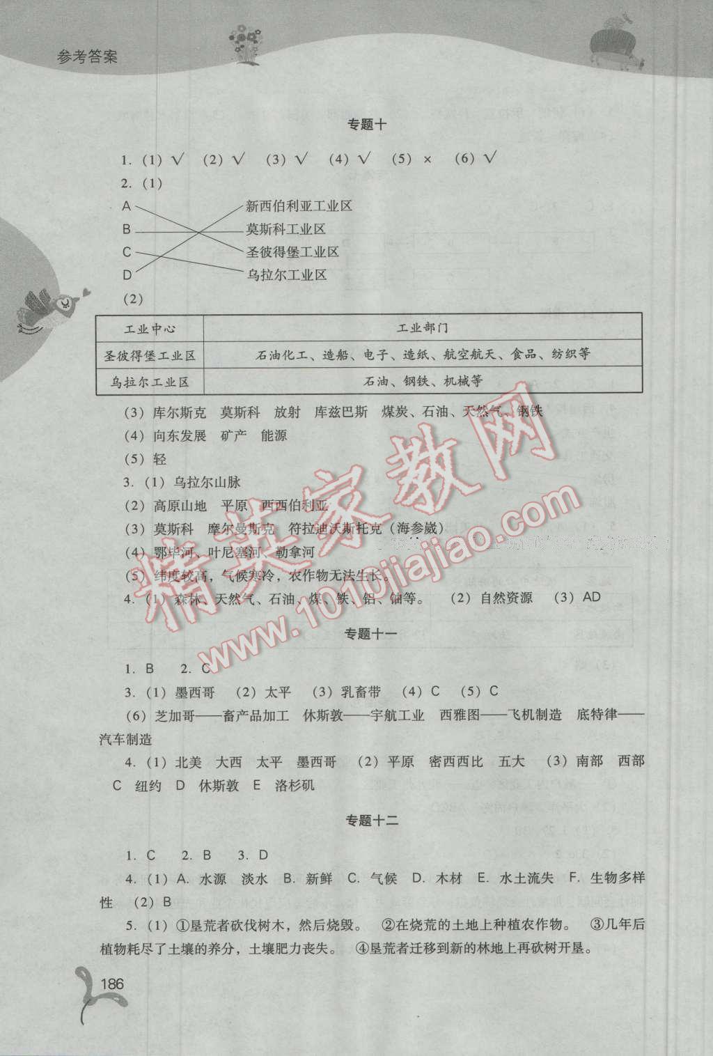 2016年新课程暑假作业本七年级综合D版山西教育出版社 第19页