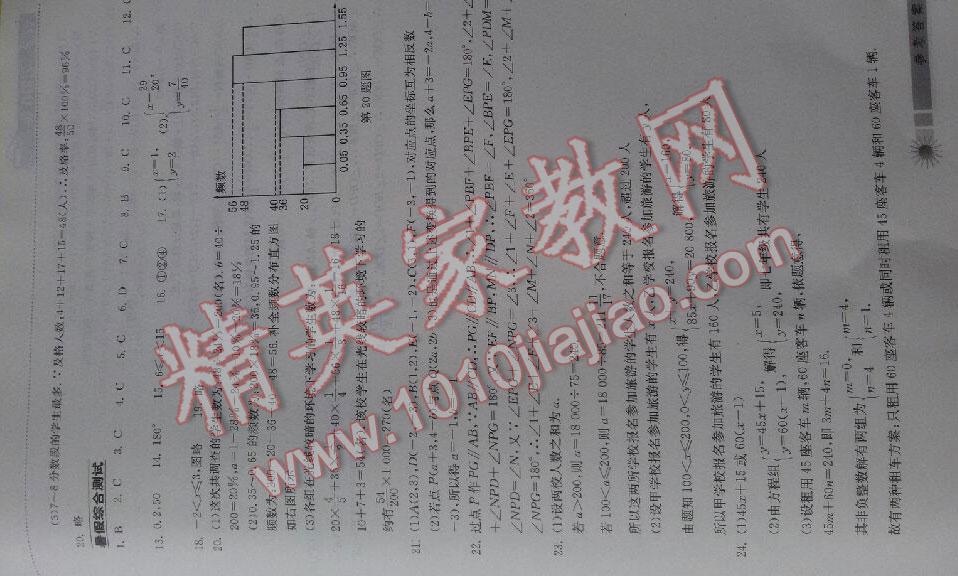 2014年长江作业本暑假作业七年级数学 第101页