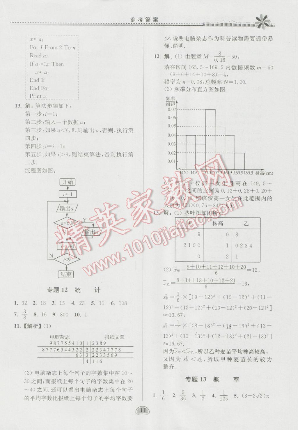 2016年假期好作業(yè)暨期末復(fù)習(xí)暑假高一數(shù)學(xué) 第11頁