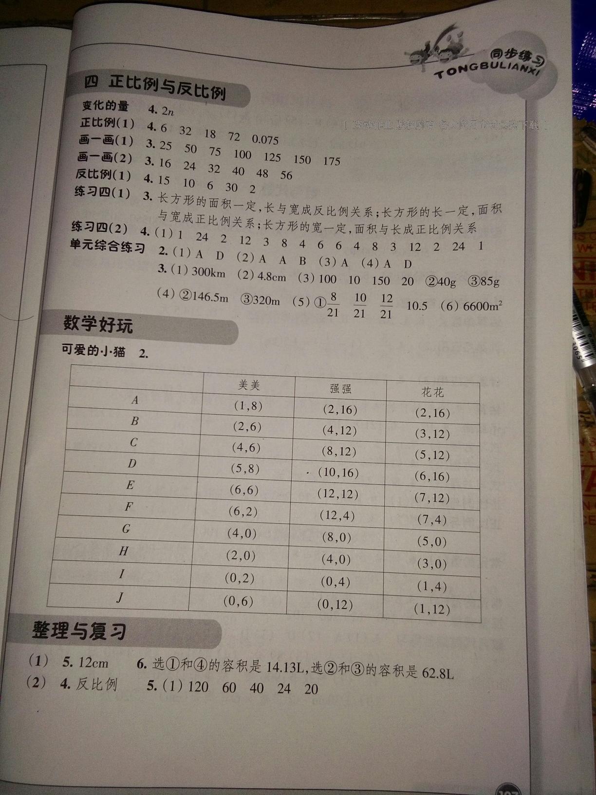 2016年同步練習(xí)六年級數(shù)學(xué)下冊北師大版浙江教育出版社 第7頁