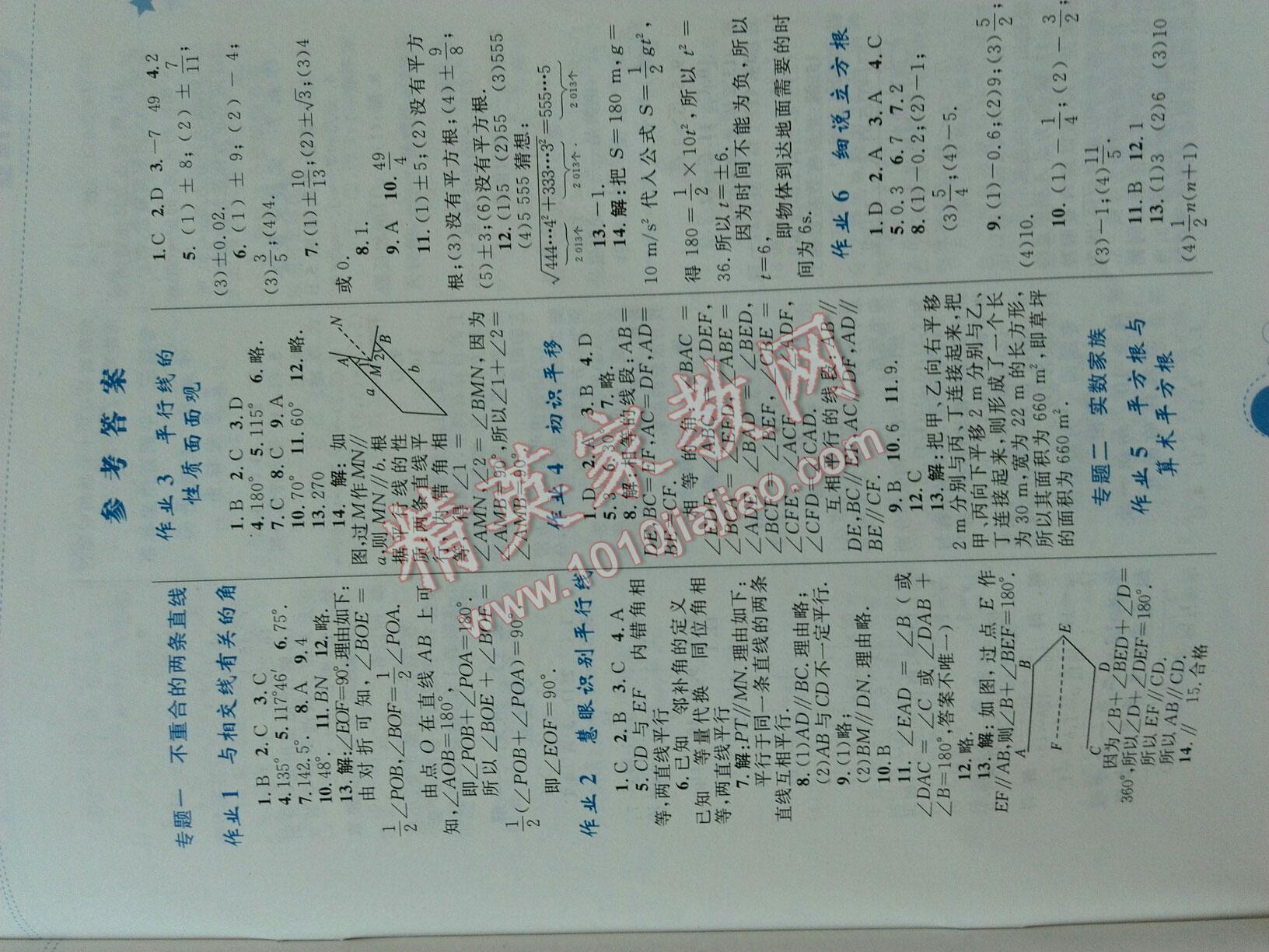 2016年暑假作业七年级数学内蒙古教育出版社 第31页