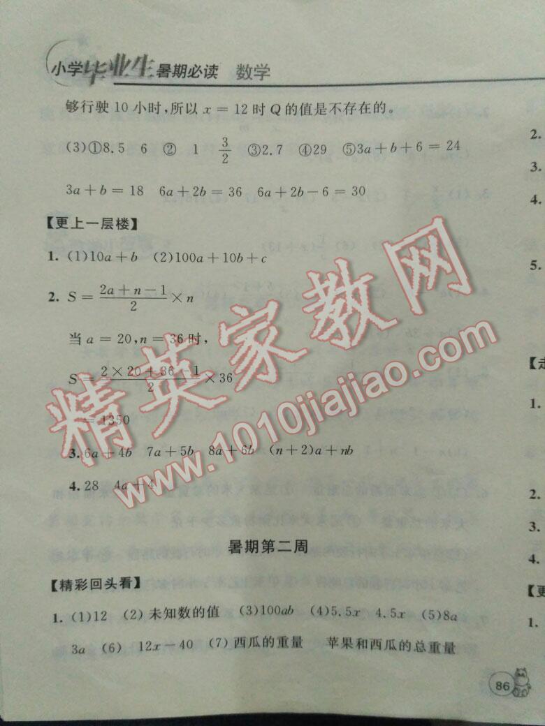 2016年小学毕业生暑期必读数学 第20页